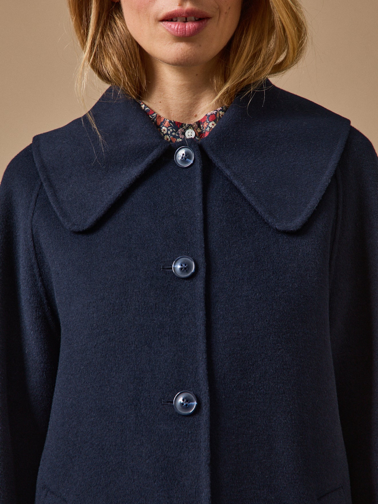 Manteau lainage double face femme