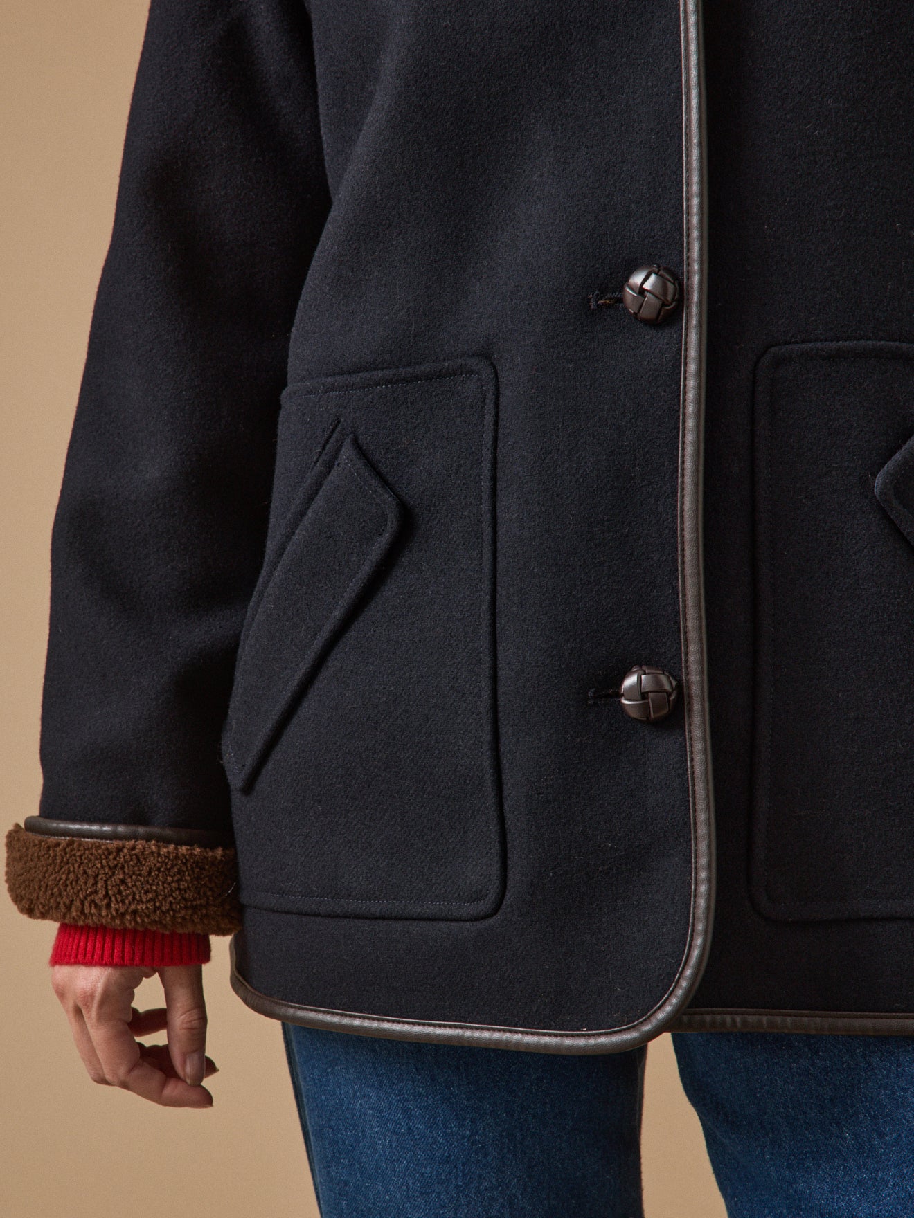 Manteau gansé intérieur sherpa femme