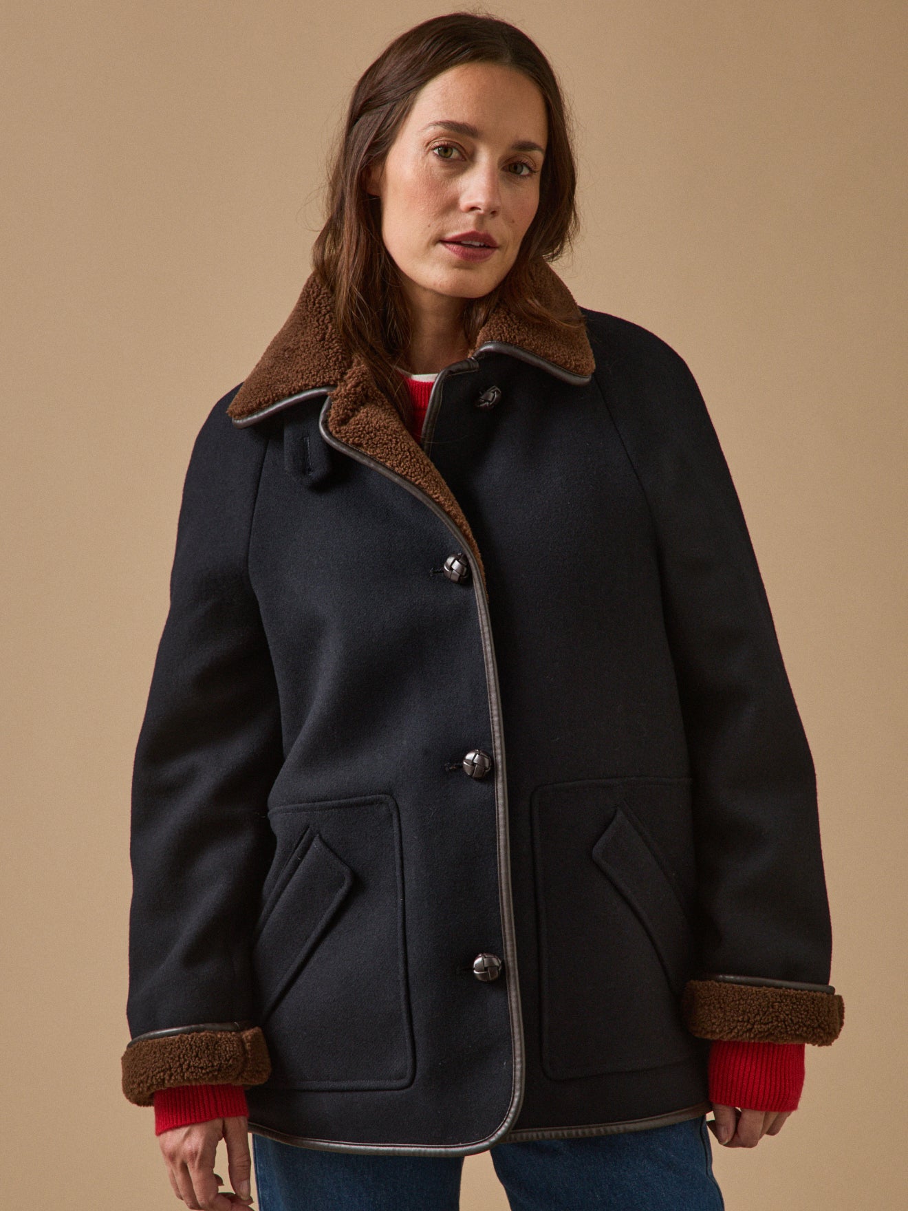 Manteau gansé intérieur sherpa femme