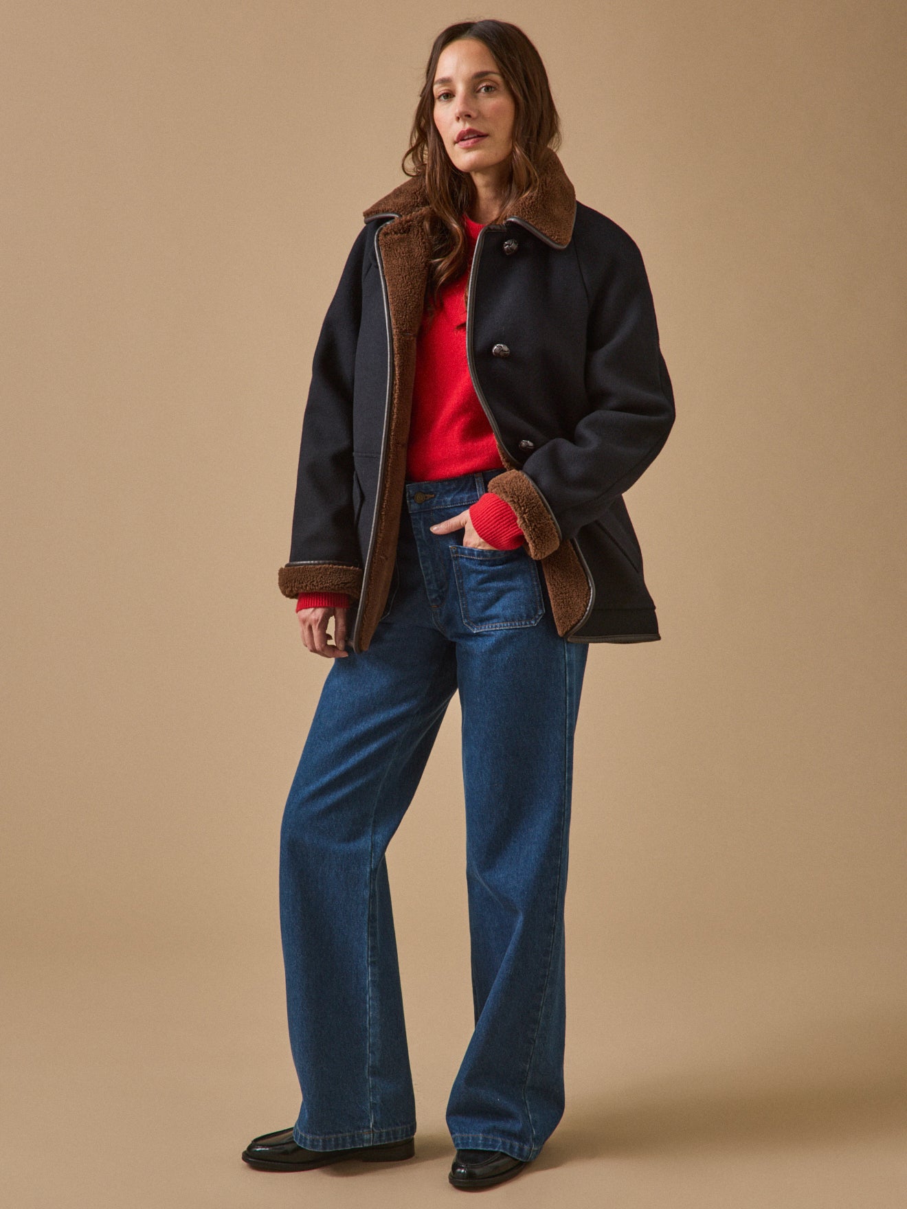 Manteau gansé intérieur sherpa femme