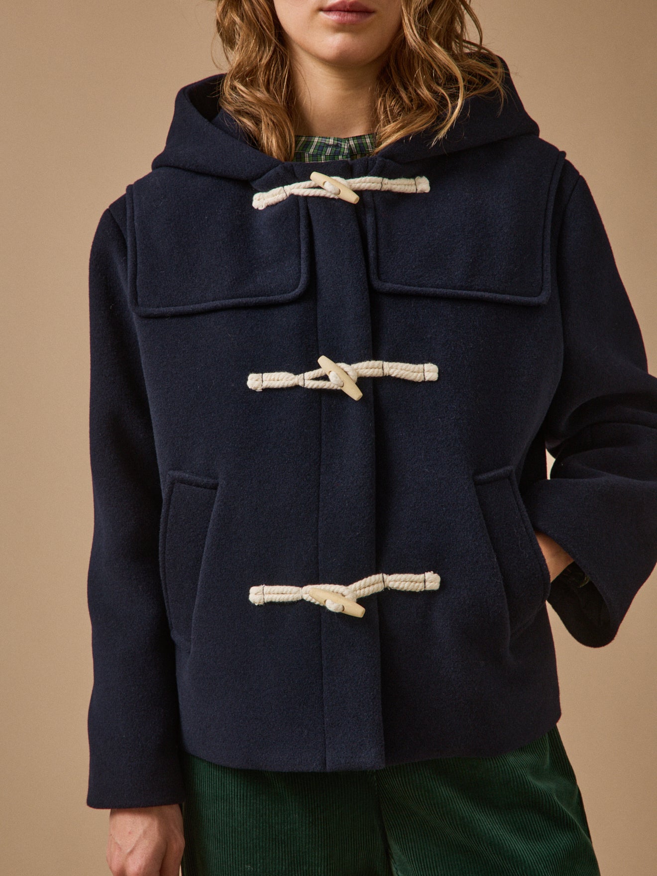 Kurze Damen-Cabanjacke aus Wolltuch