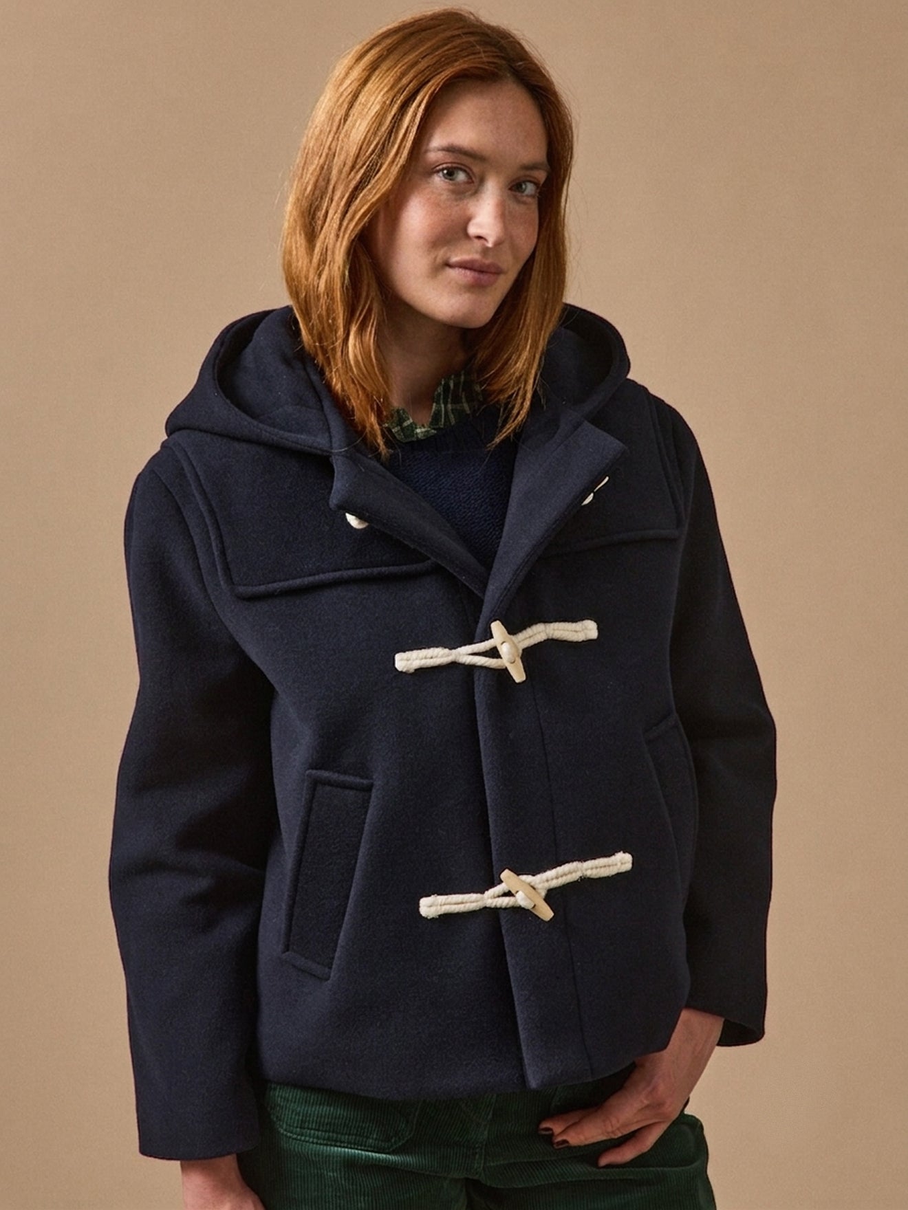 Caban court lainage femme