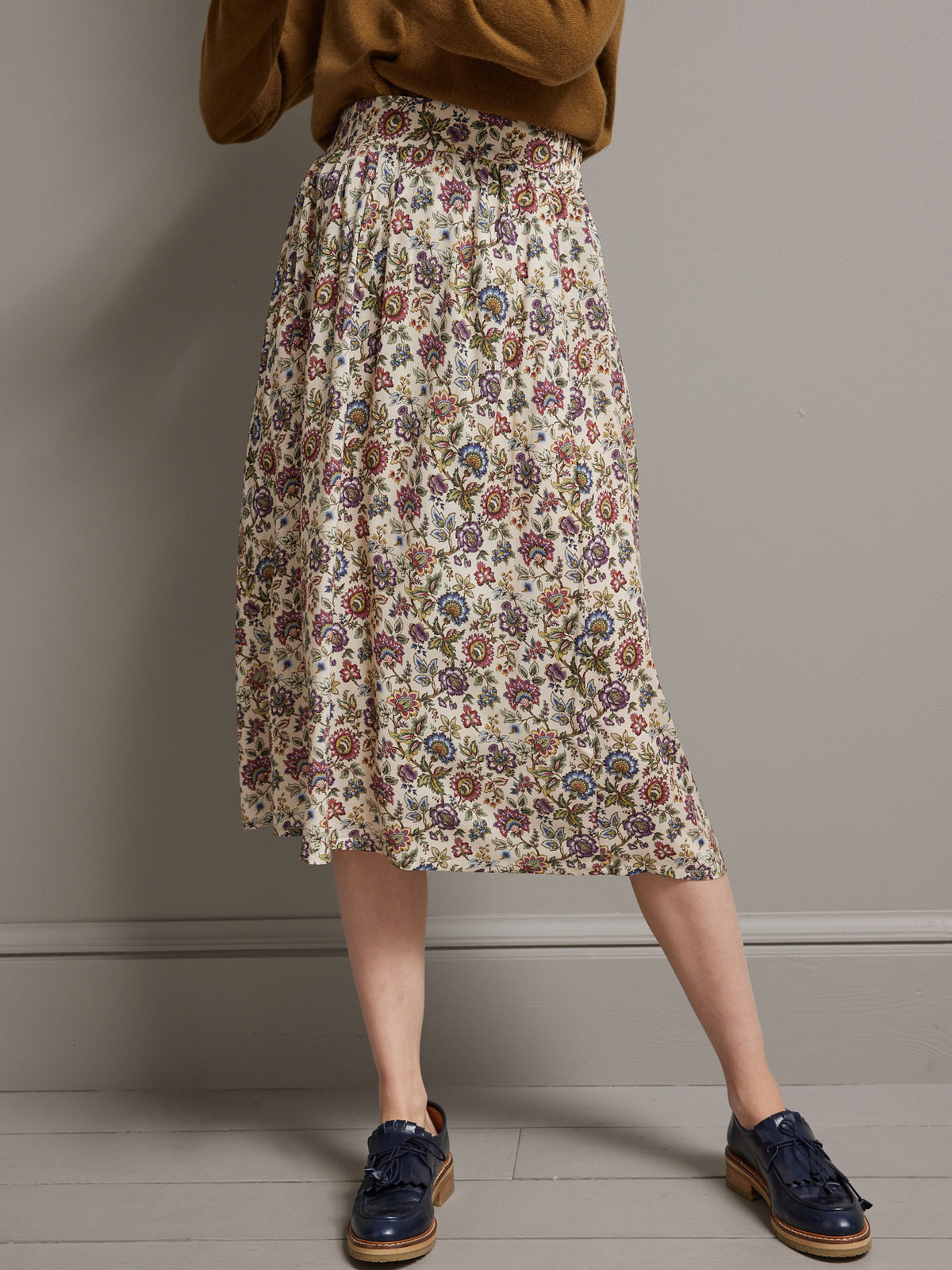 Jupe mi-longue femme tissu Liberty Chintz Tree