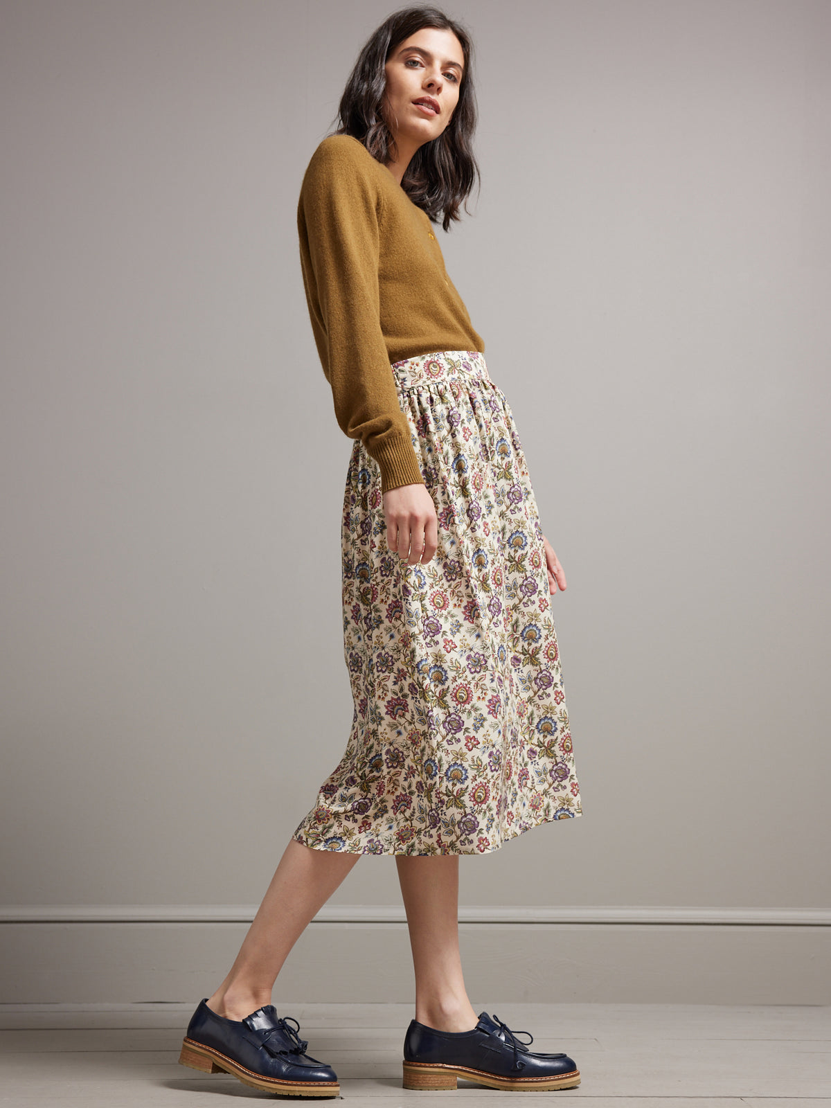 Jupe mi-longue femme tissu Liberty Chintz Tree