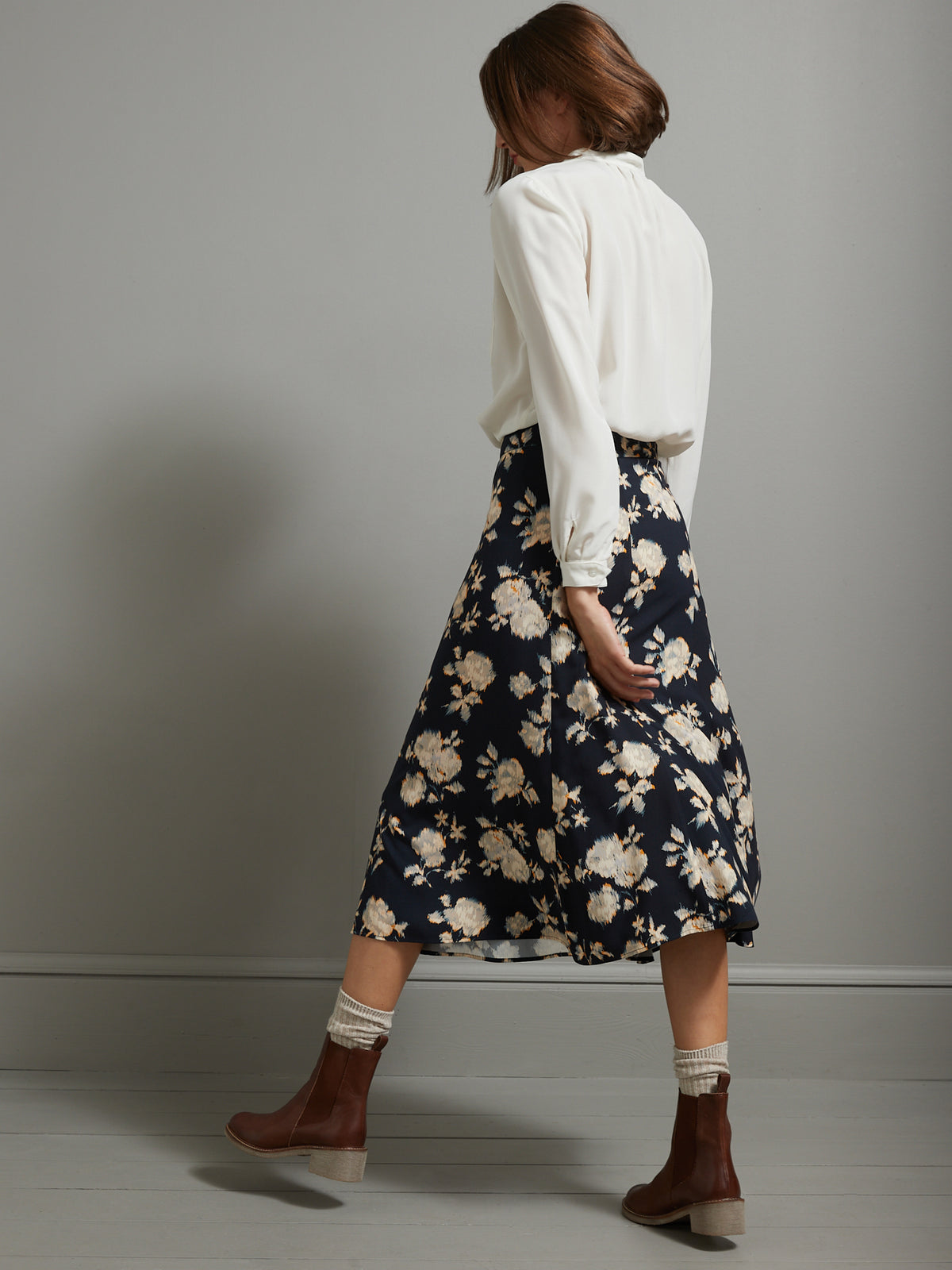 Jupe mi-longue femme imprimé Ikat