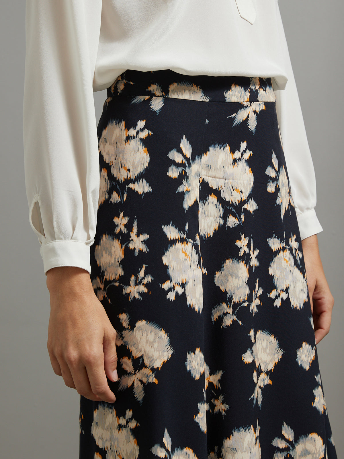 Jupe mi-longue femme imprimé Ikat