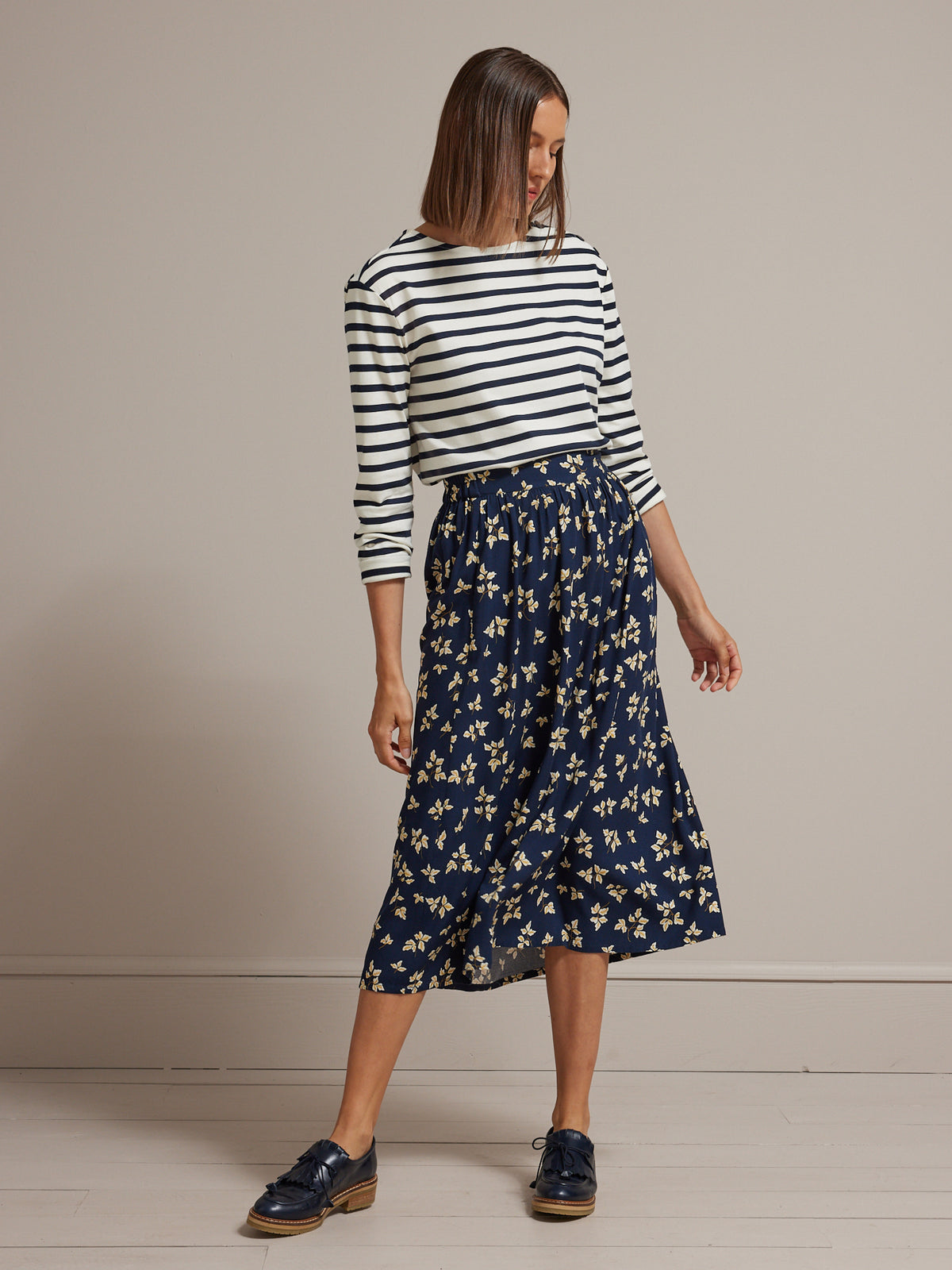 Jupe femme en viscose dobby imprimé Isabel
