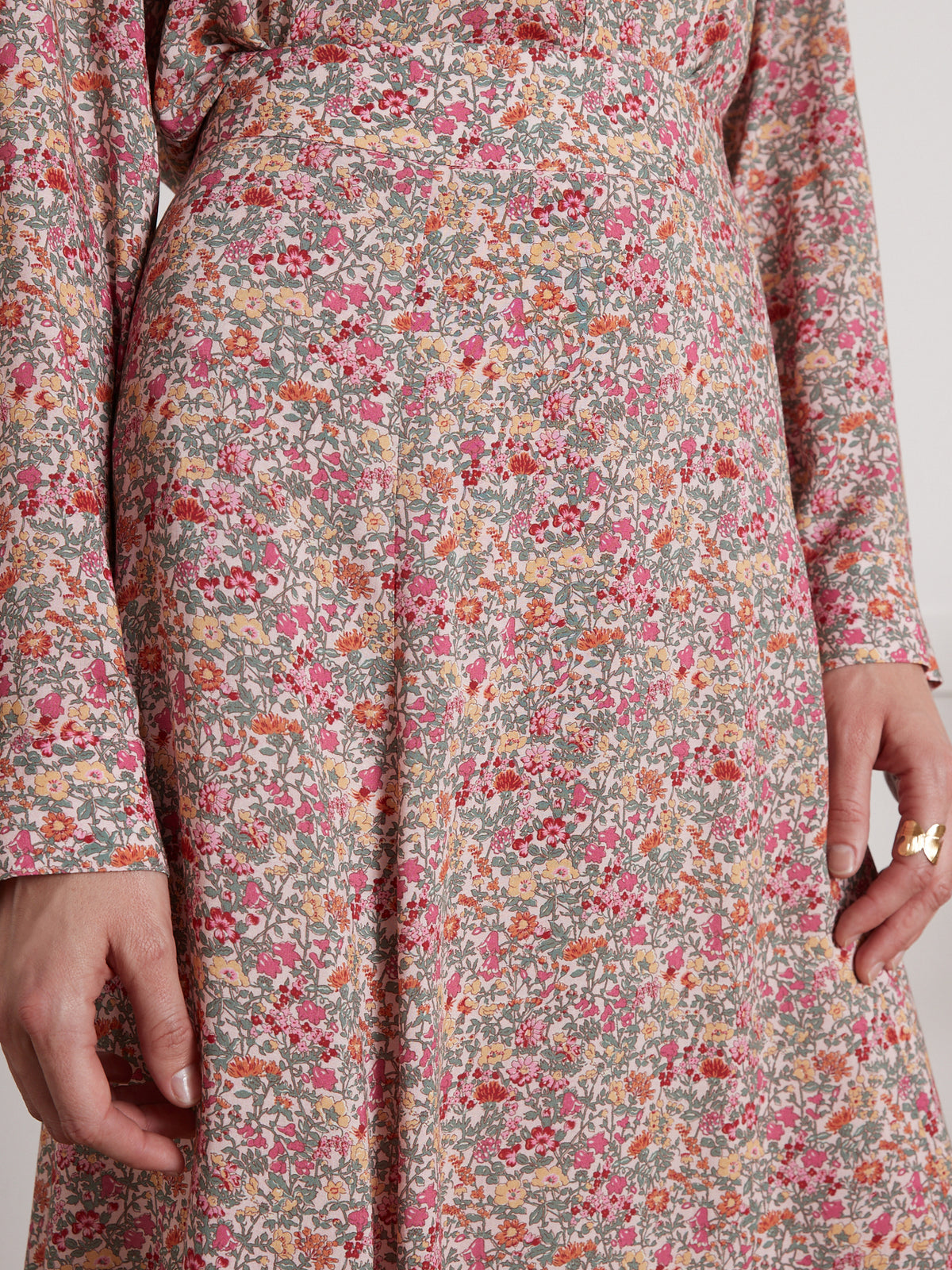 Jupe mi-longue femme tissu Liberty Babingdon - Limited Collection