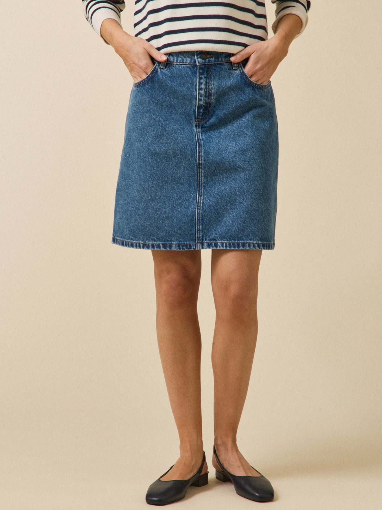 Jupe courte jean femme coton biologique