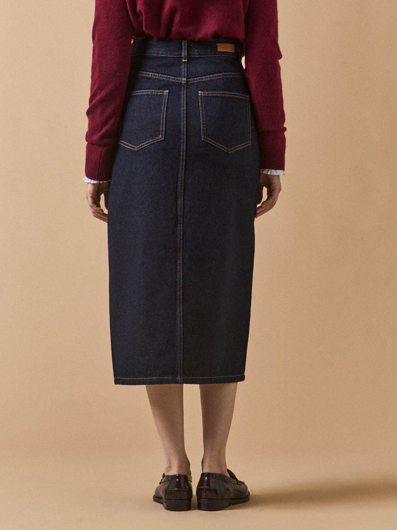 Halblanger Damenrock aus Bio-Baumwolle