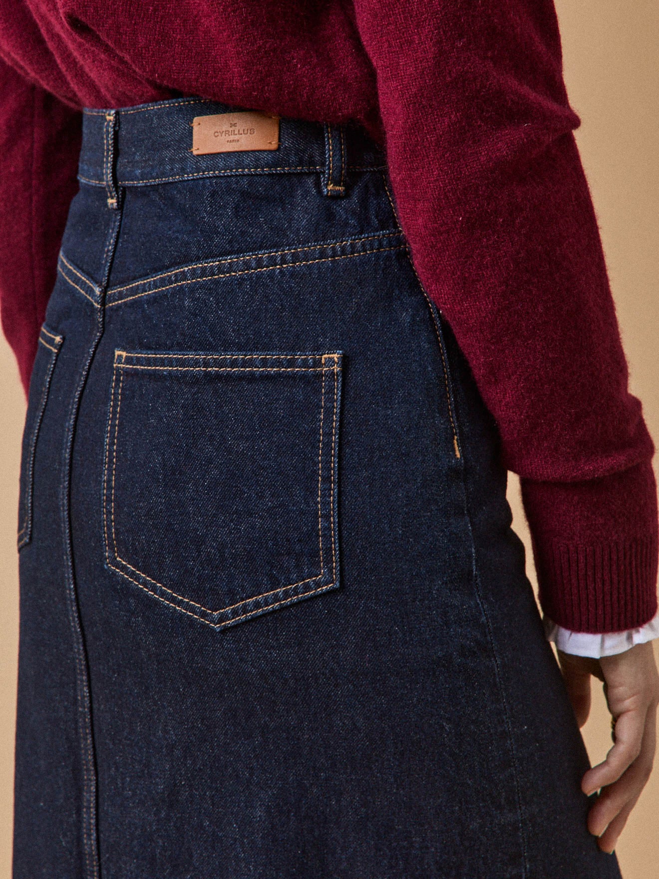 Halblanger Damenrock aus Bio-Baumwolle