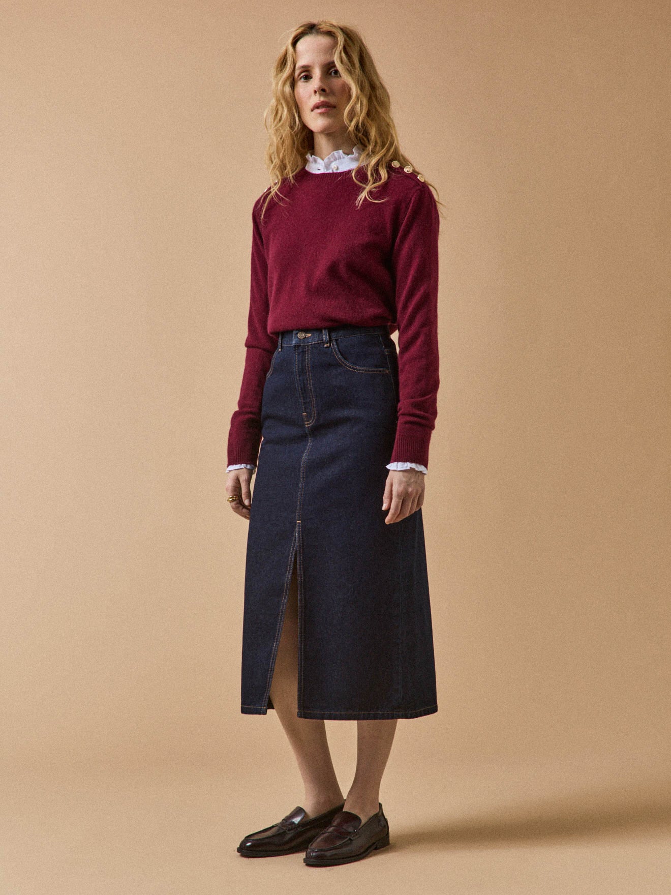 Halblanger Damenrock aus Bio-Baumwolle