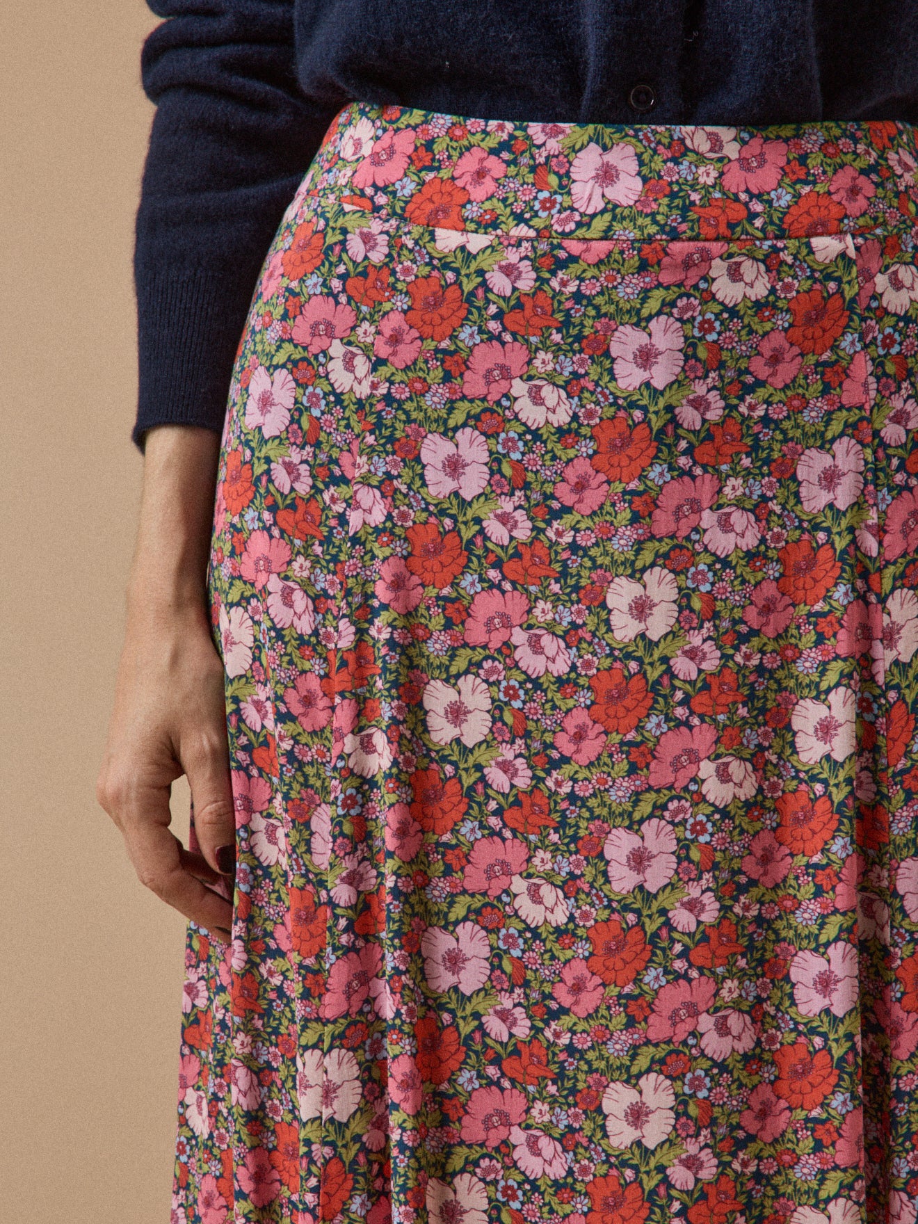 Halblanger Damenrock aus Liberty-Stoff Mamie - Limited Collection