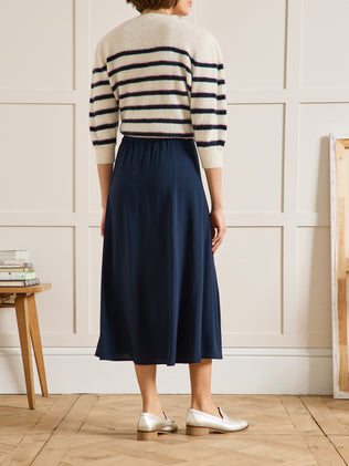 Jupe mi-longue femme viscose dobby