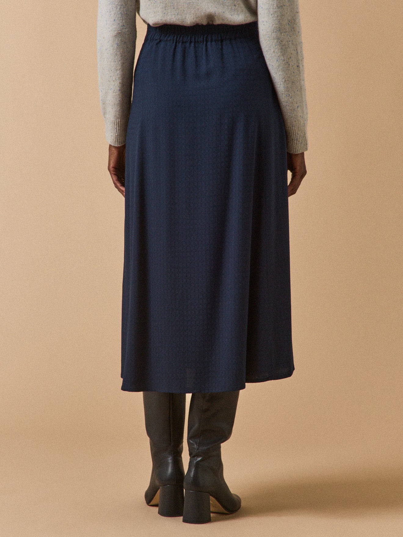 Jupe mi-longue femme viscose dobby