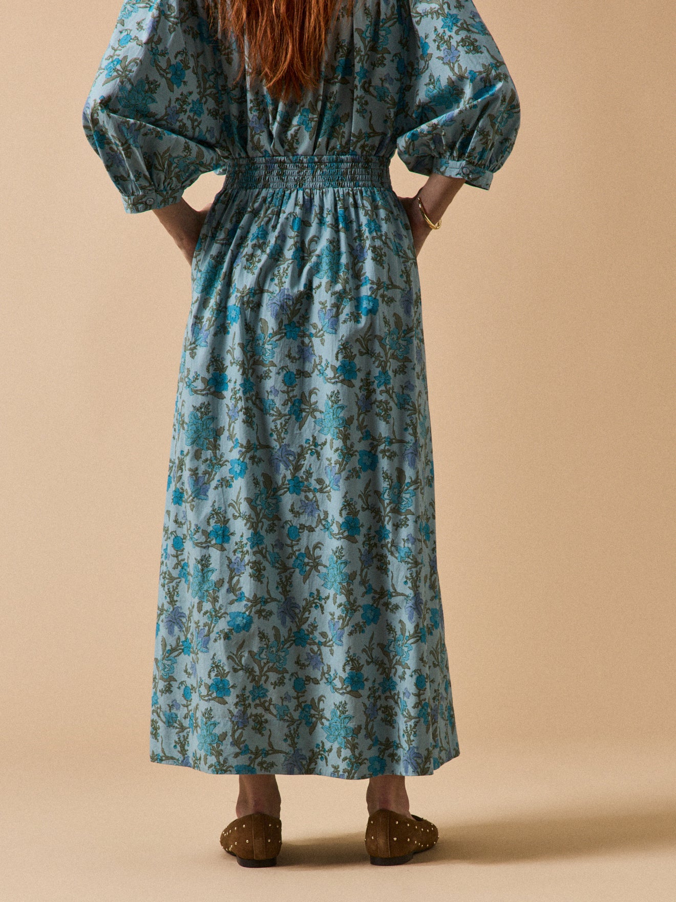 Damenrock, lang, mit Druckmuster « Flore »