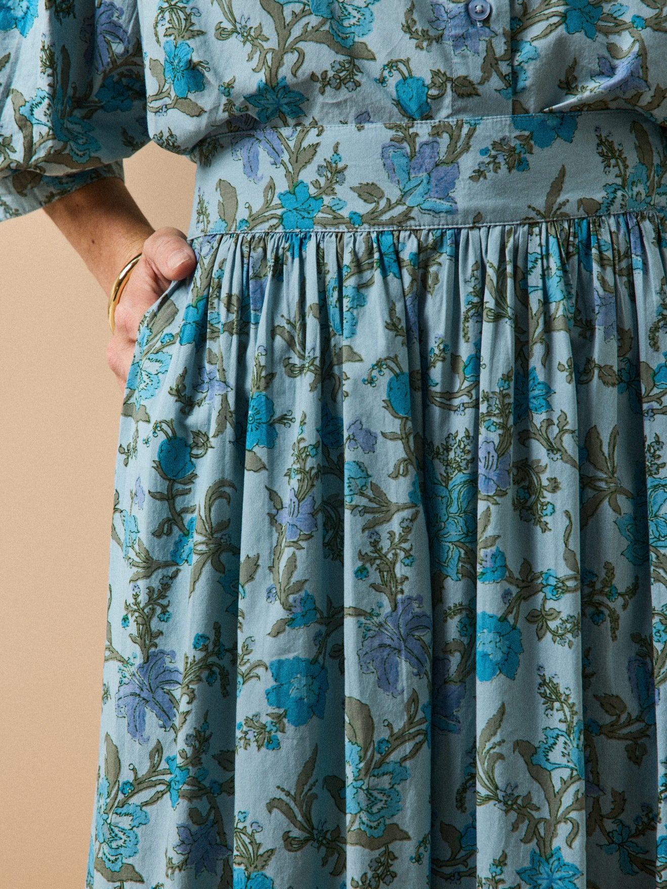 Damenrock, lang, mit Druckmuster « Flore »