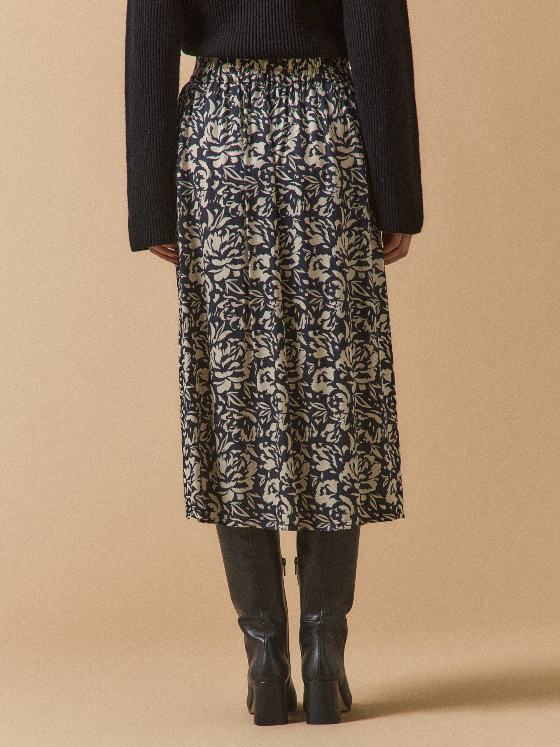 Jupe mi-longue femme imprimé Luna