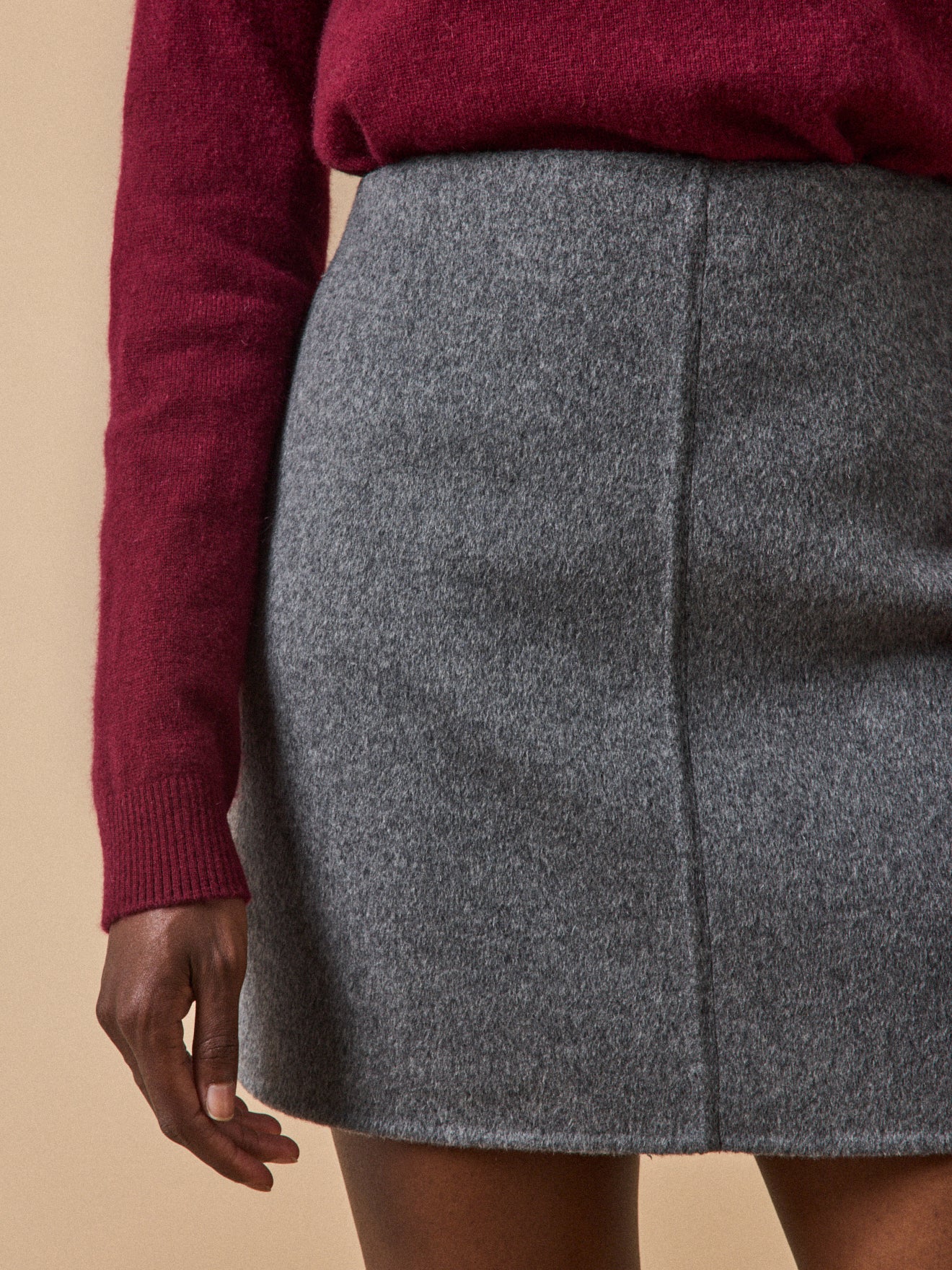 Kurzer Damenrock aus zweiseitigem Wolltuch