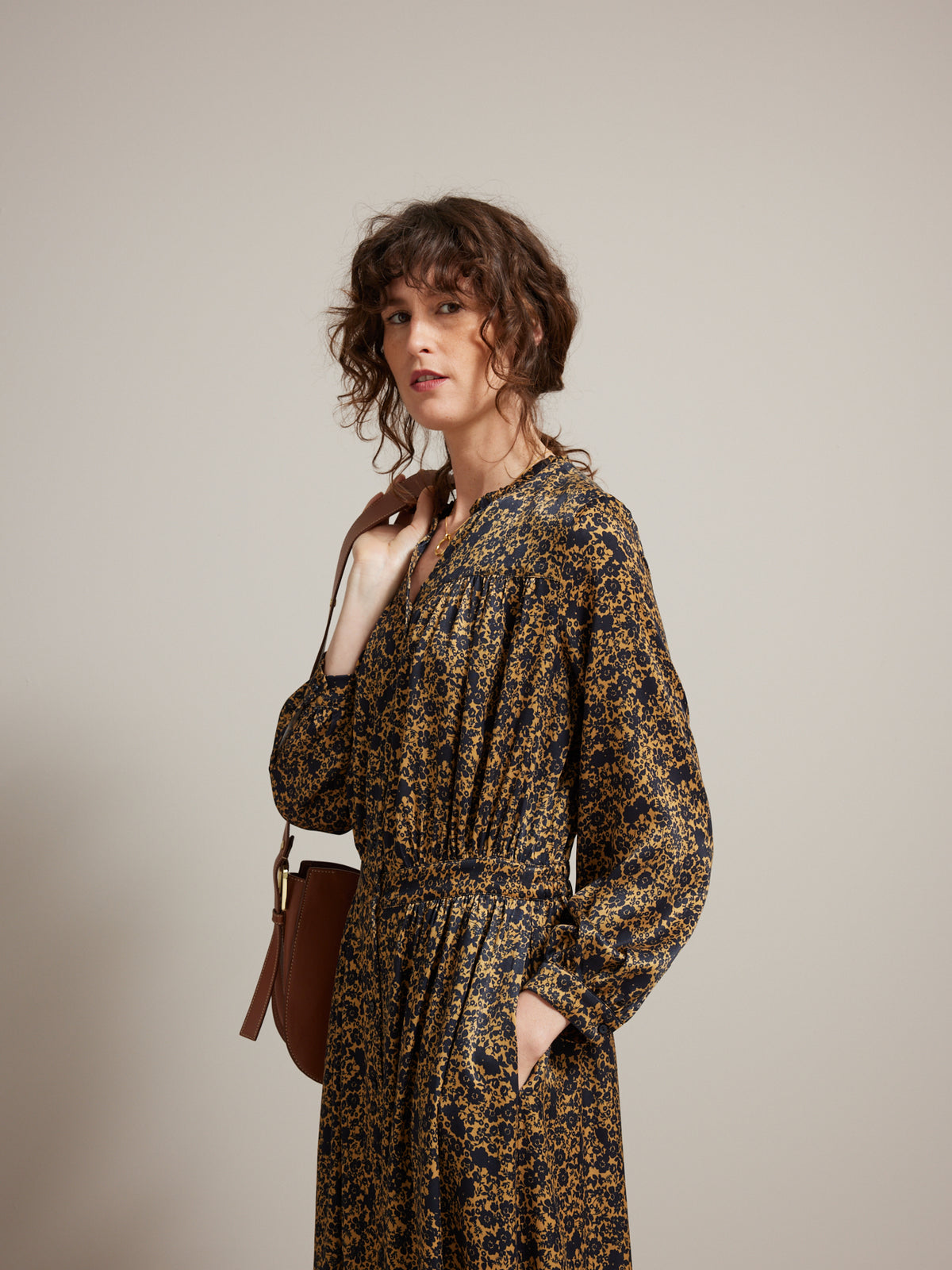 Robe mi-longue femme imprimé Éléonore