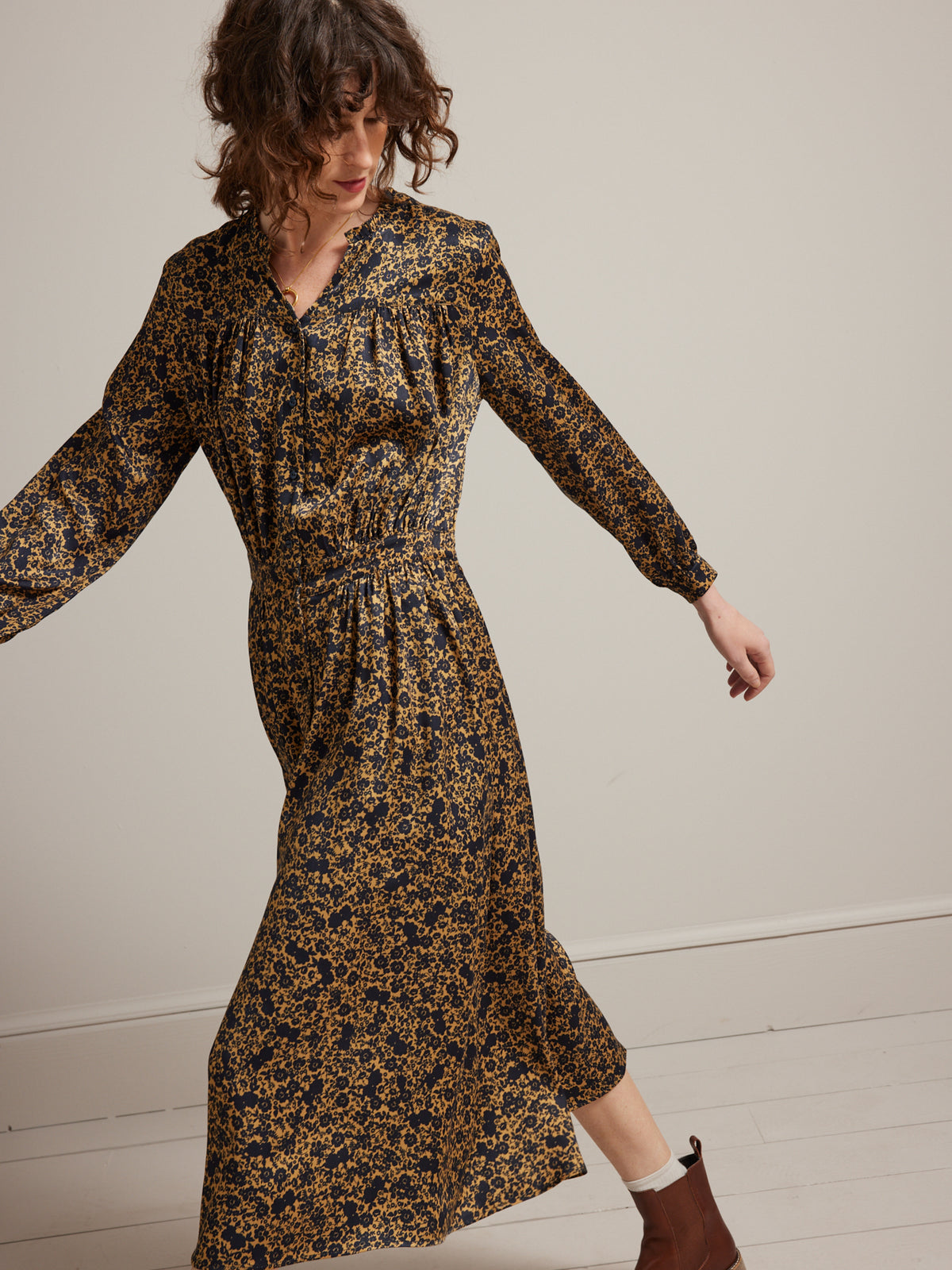 Robe mi-longue femme imprimé Éléonore
