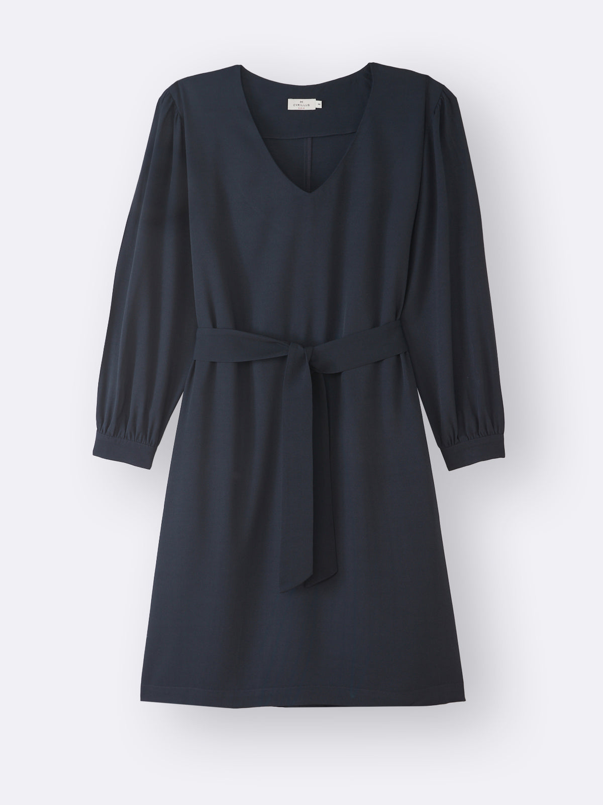 Robe courte crêpe uni femme
