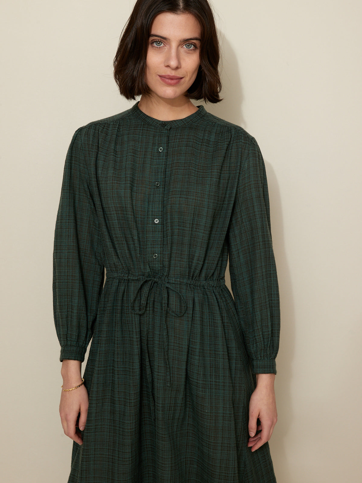 Robe longue femme tissu crépon