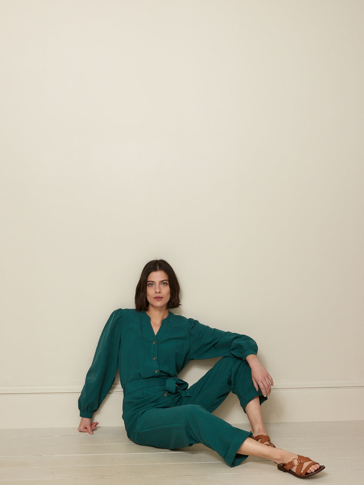 Combinaison-pantalon femme lin et viscose