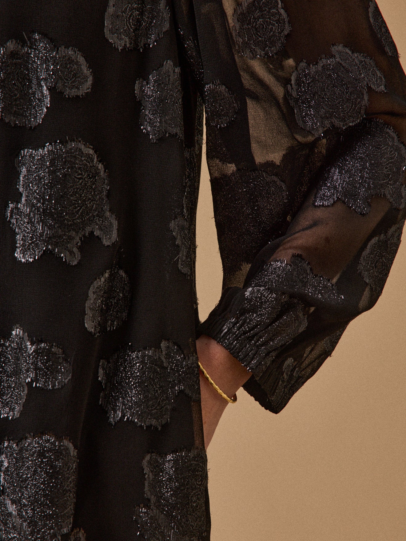 Robe courte voile jacquard brillant femme