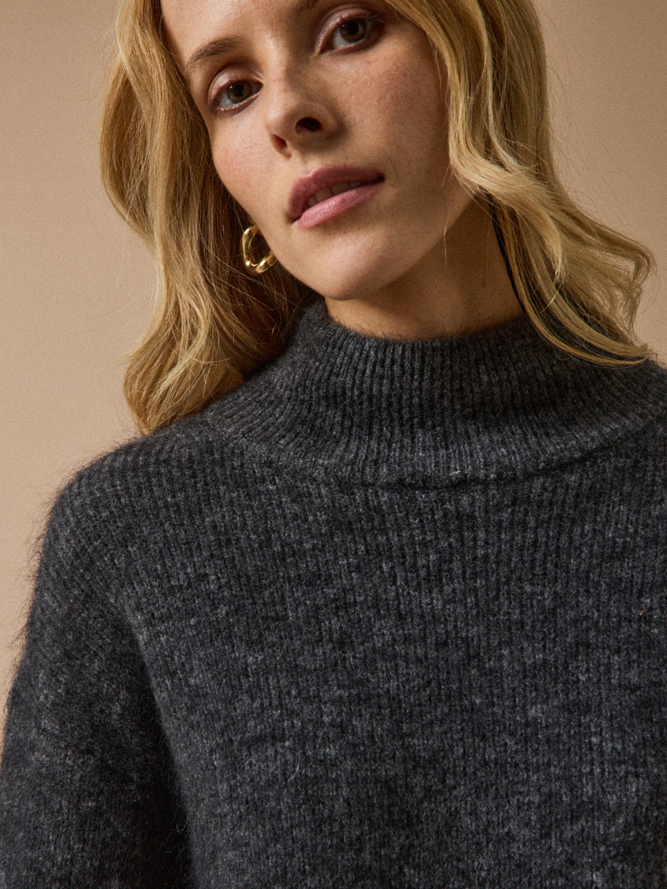 Robe-pull femme mélange kid mohair