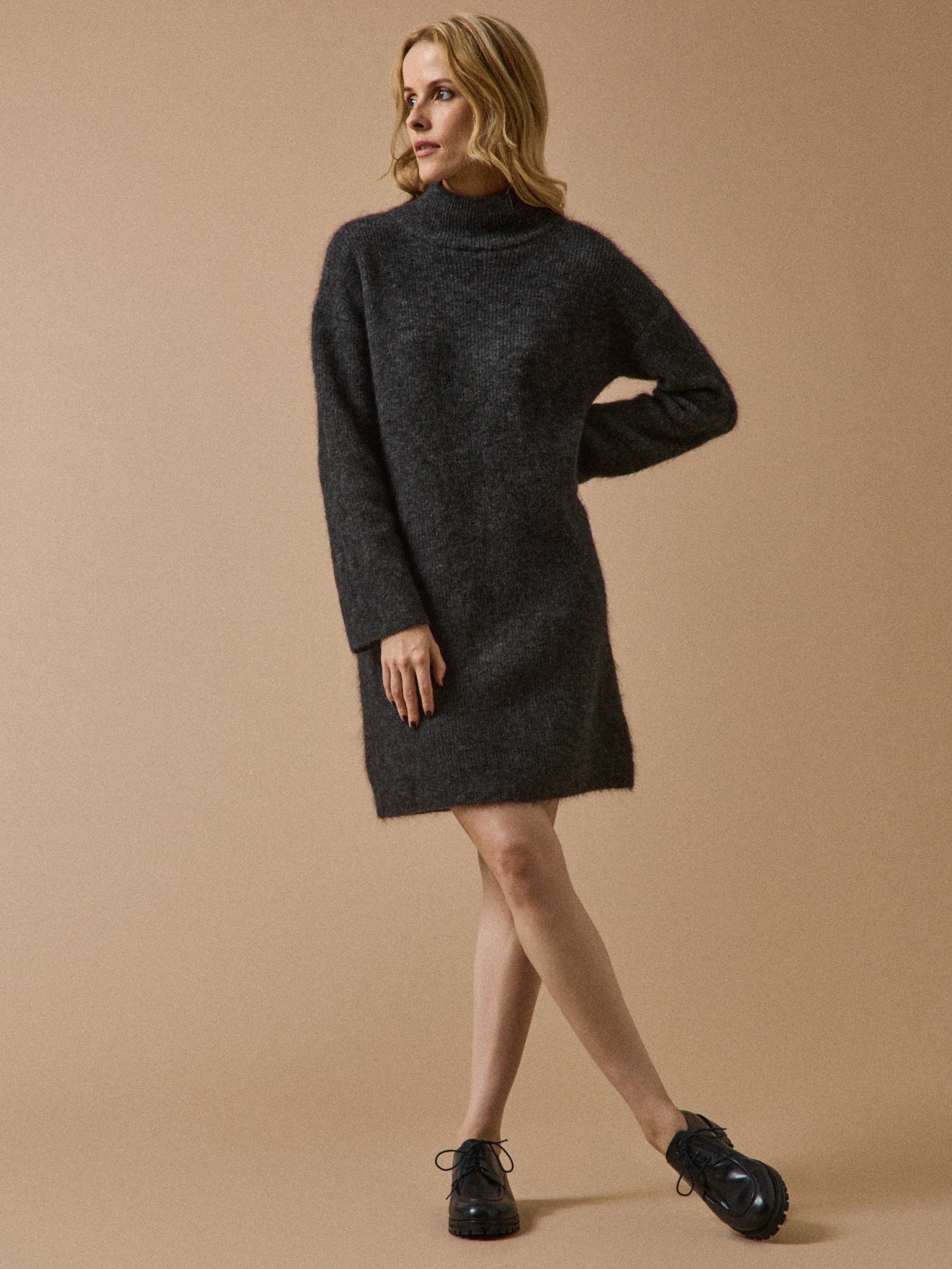 Robe-pull femme mélange kid mohair