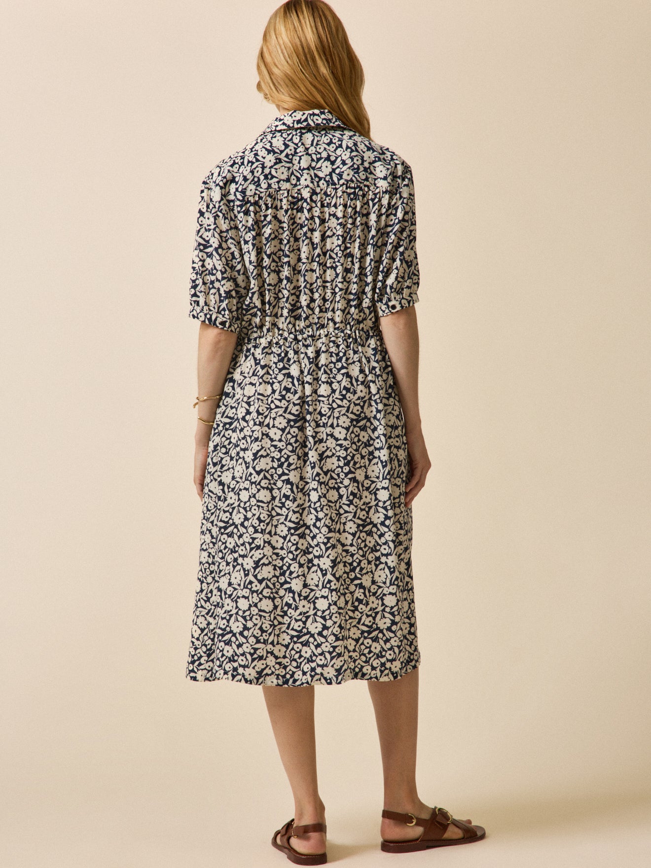 Robe mi-longue rétro femme imprimé Enea