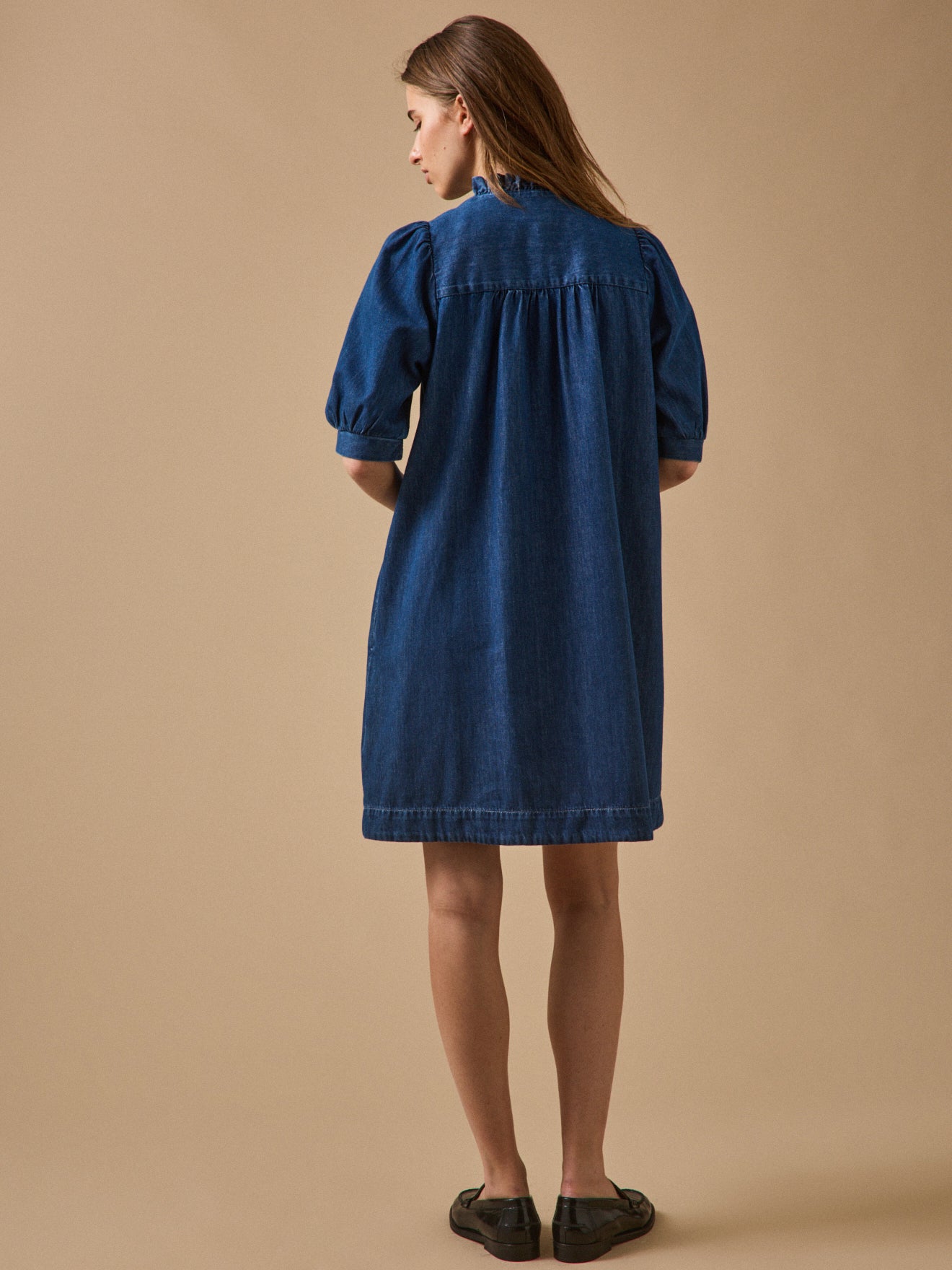 Robe courte jean femme coton biologique