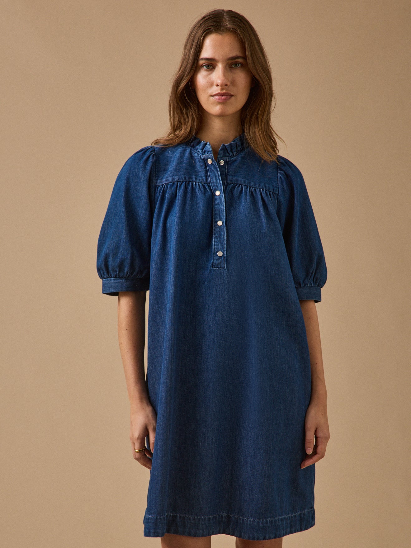 Robe courte jean femme coton biologique