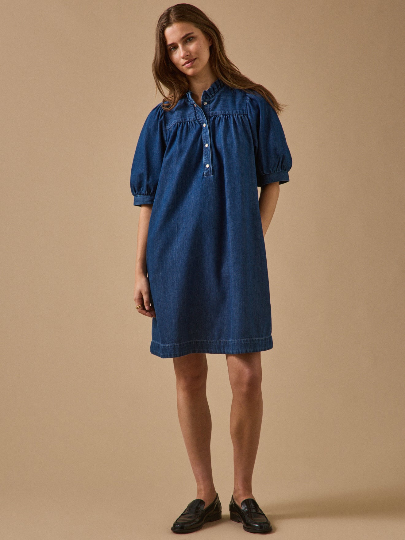 Robe courte jean femme coton biologique
