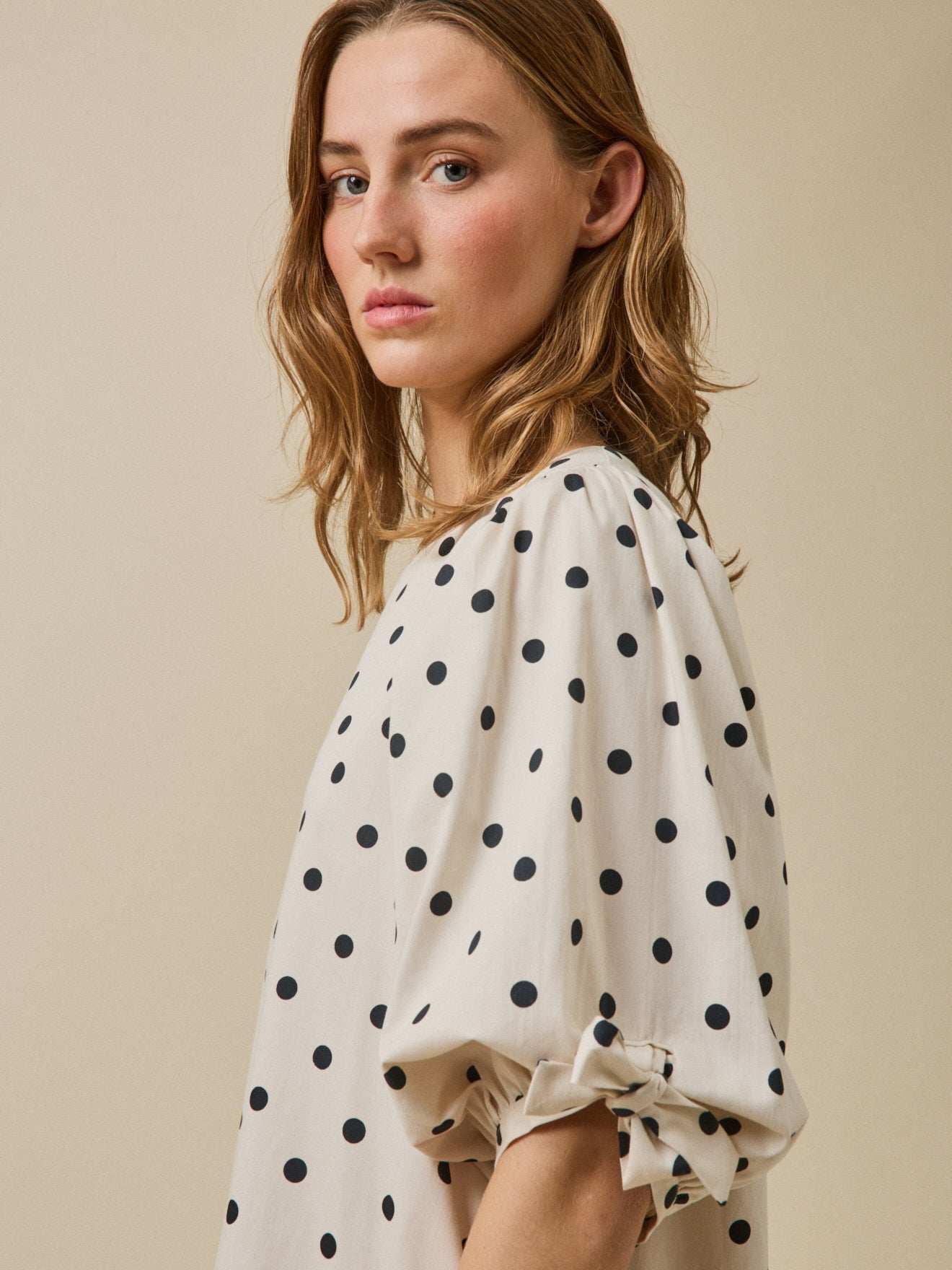 Robe courte à pois cérémonie femme