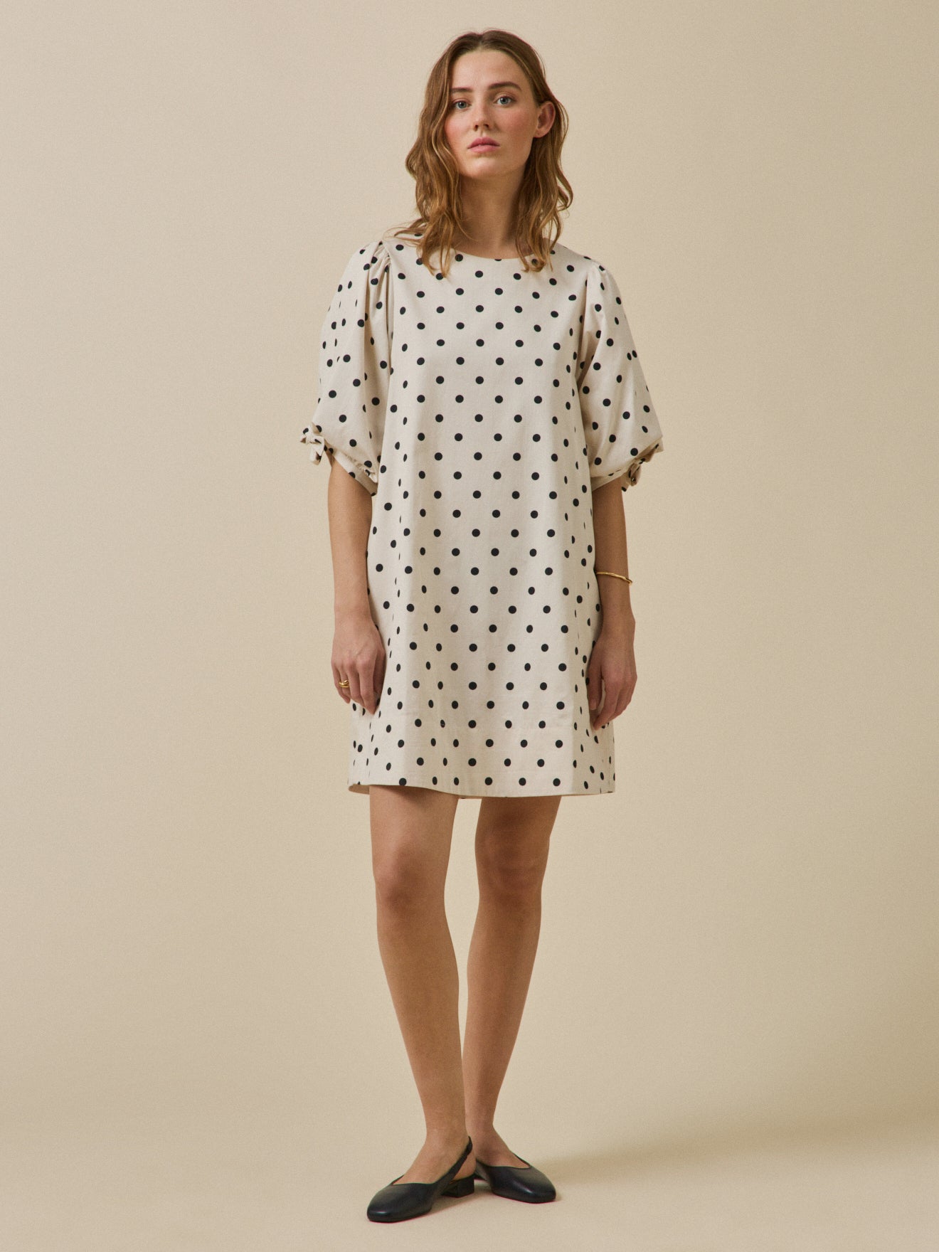 Robe courte à pois cérémonie femme
