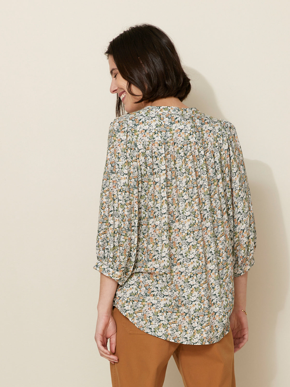 Blouse manches 3/4 femme - Tissu Liberty
