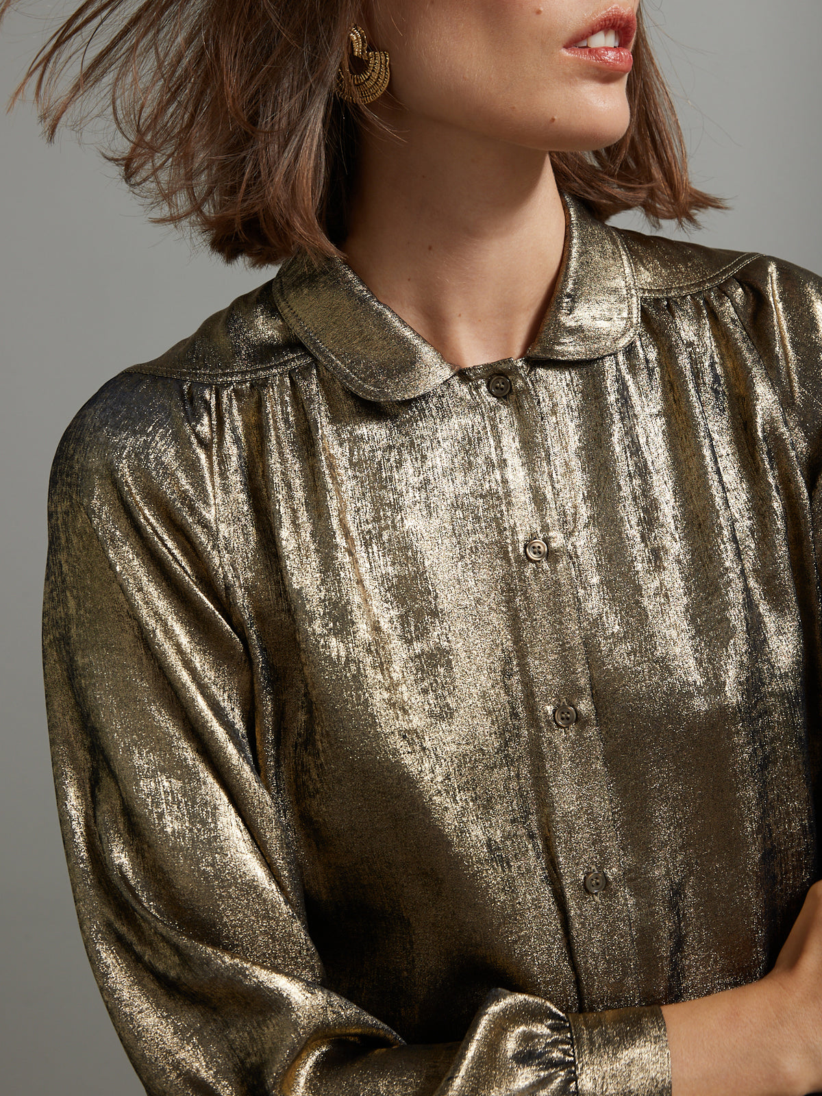 Chemise dorée femme spécial fêtes
