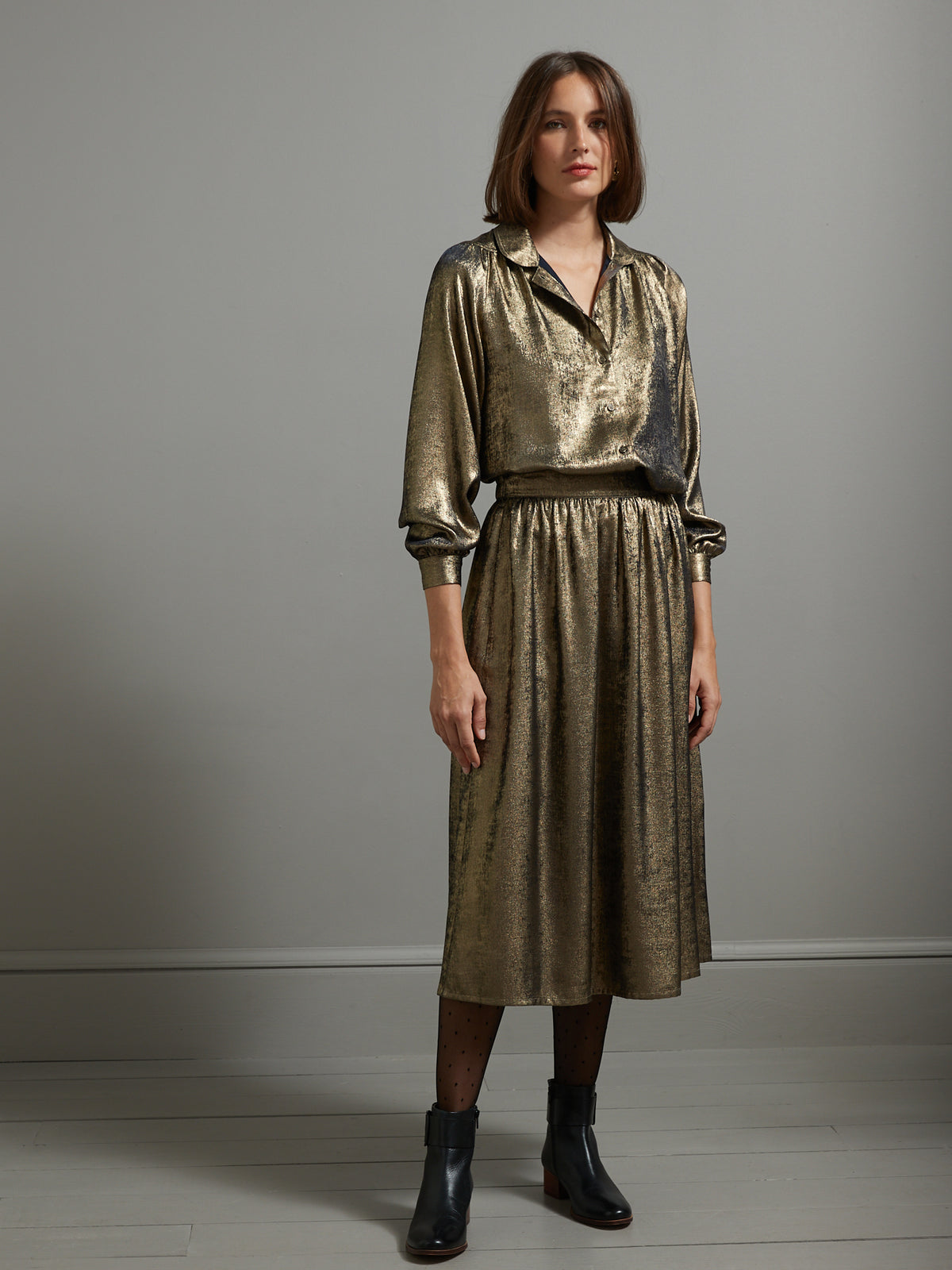 Chemise dorée femme spécial fêtes