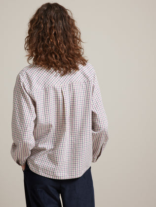 Blouse col froufrou carreaux Tattersall femme