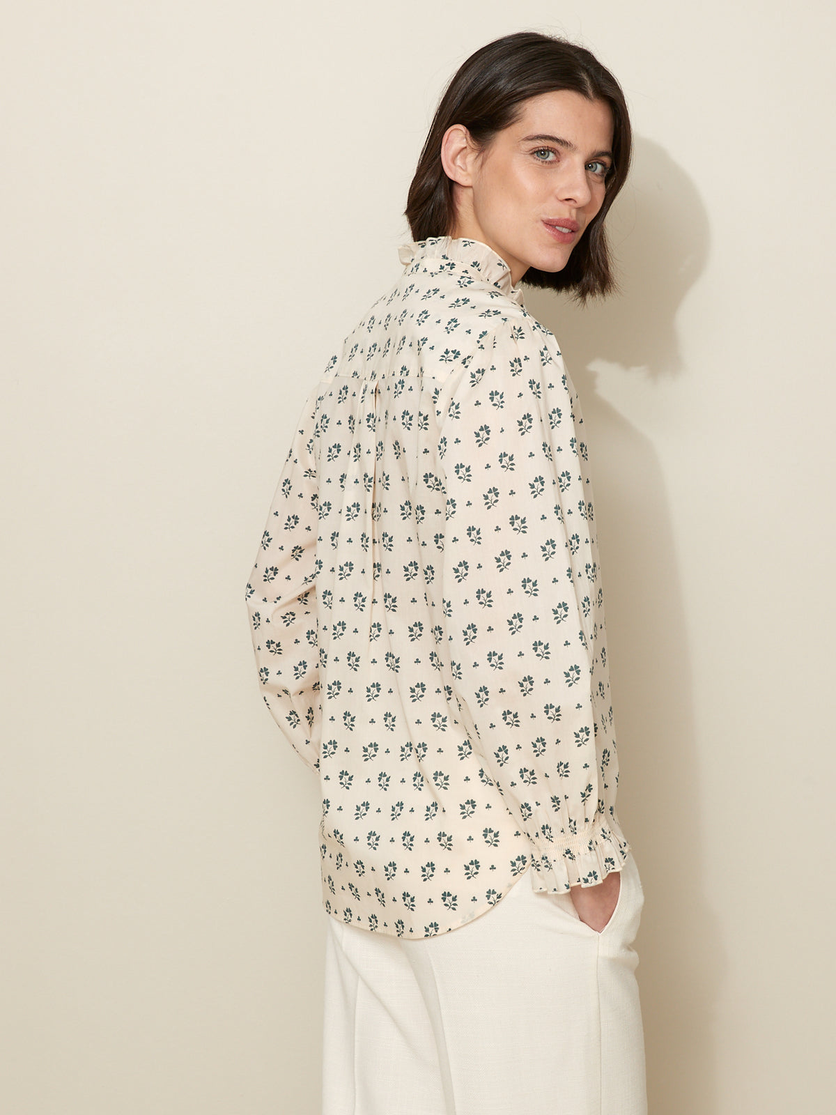 Chemise col volanté femme imprimé Molly
