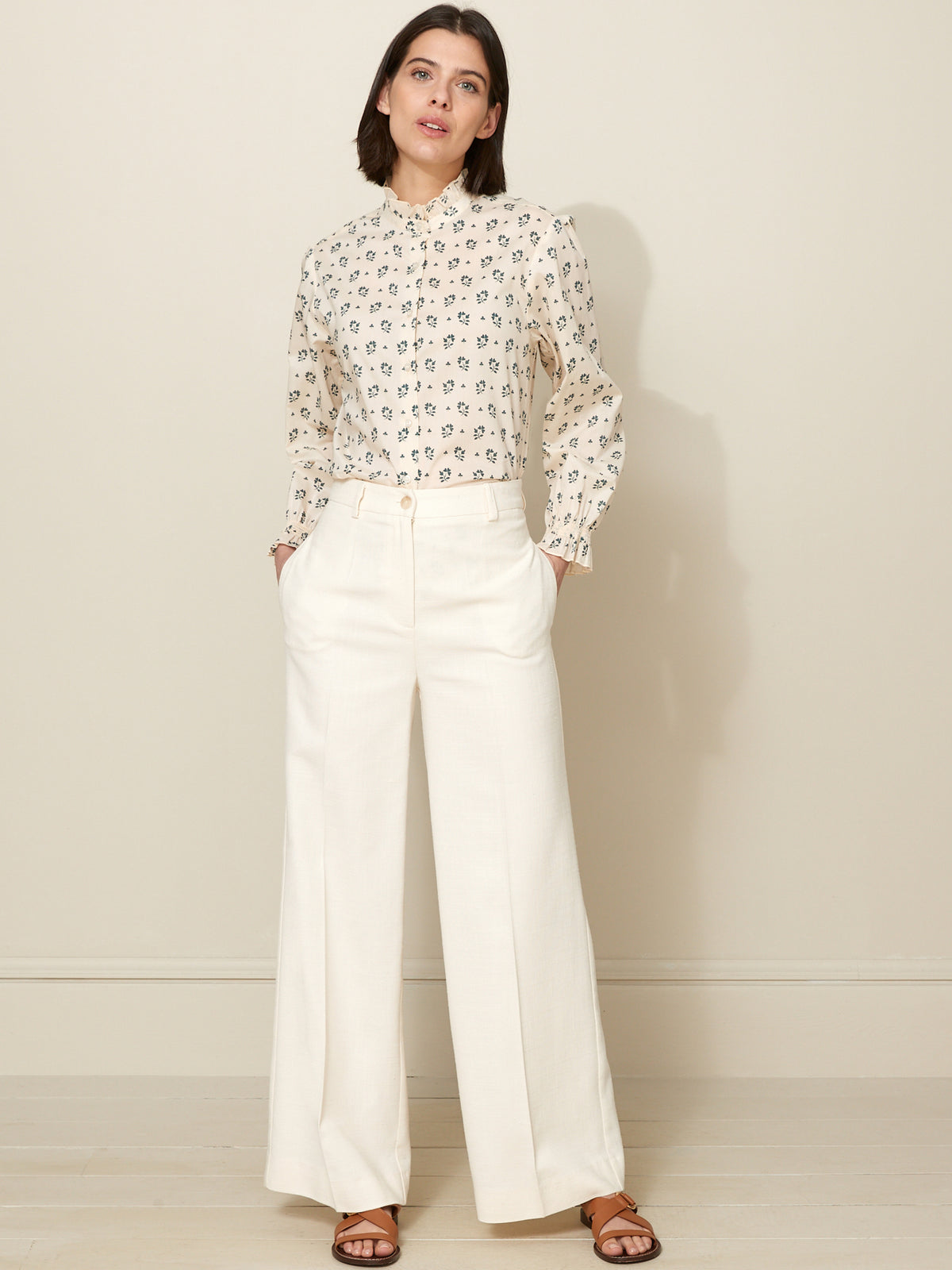 Chemise col volanté femme imprimé Molly