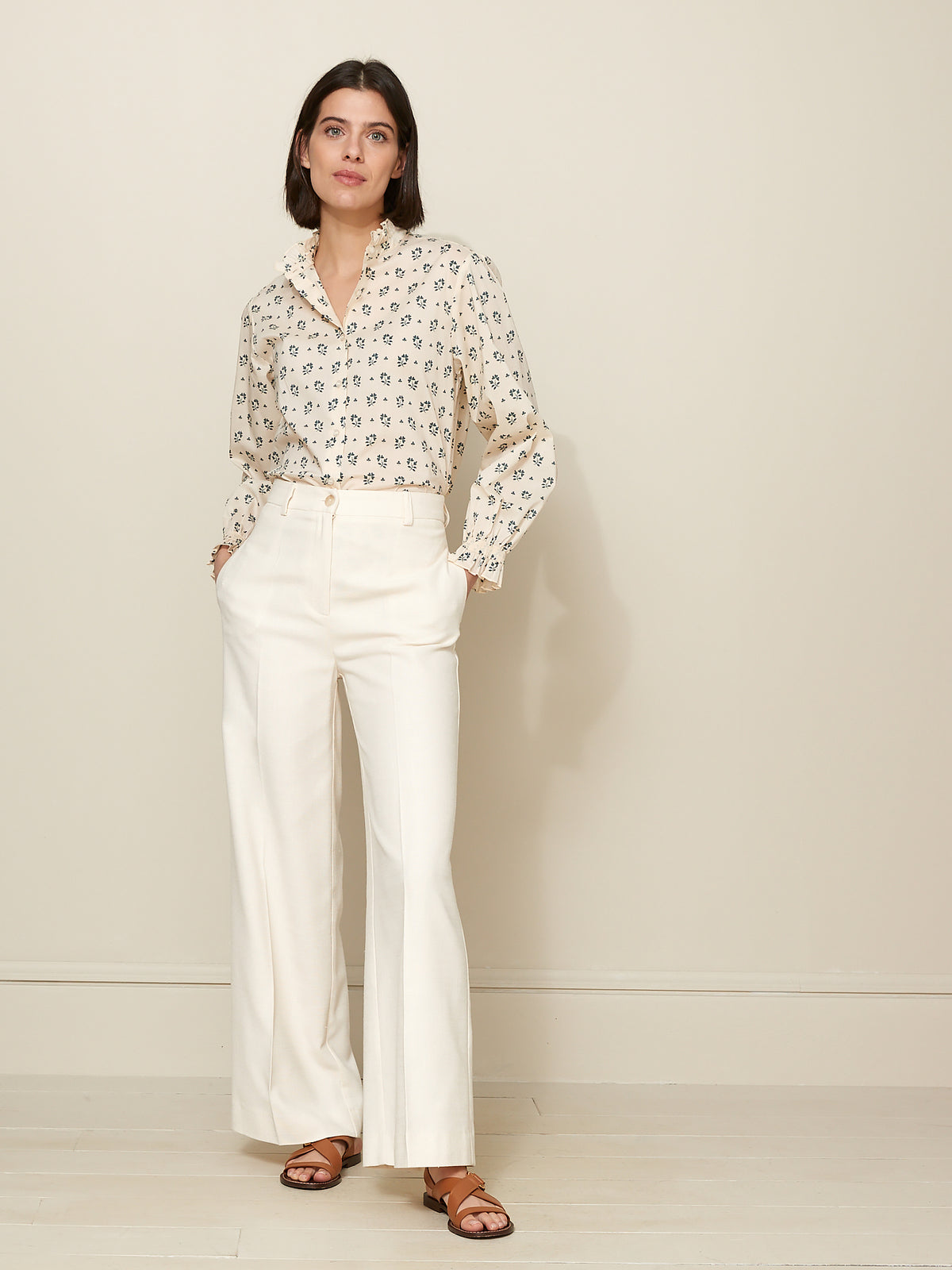Chemise col volanté femme imprimé Molly