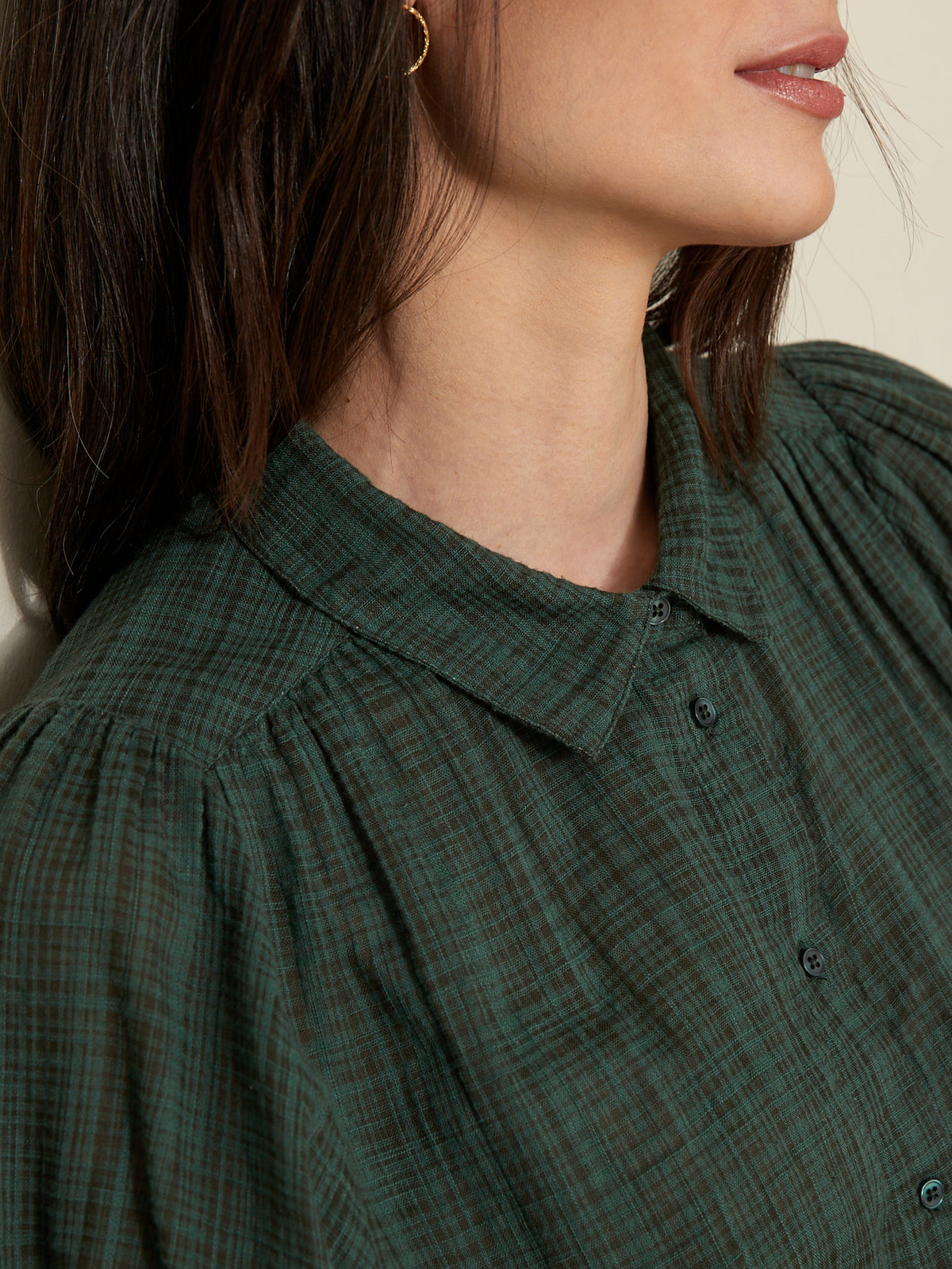 Chemise femme tissu crépon texturé
