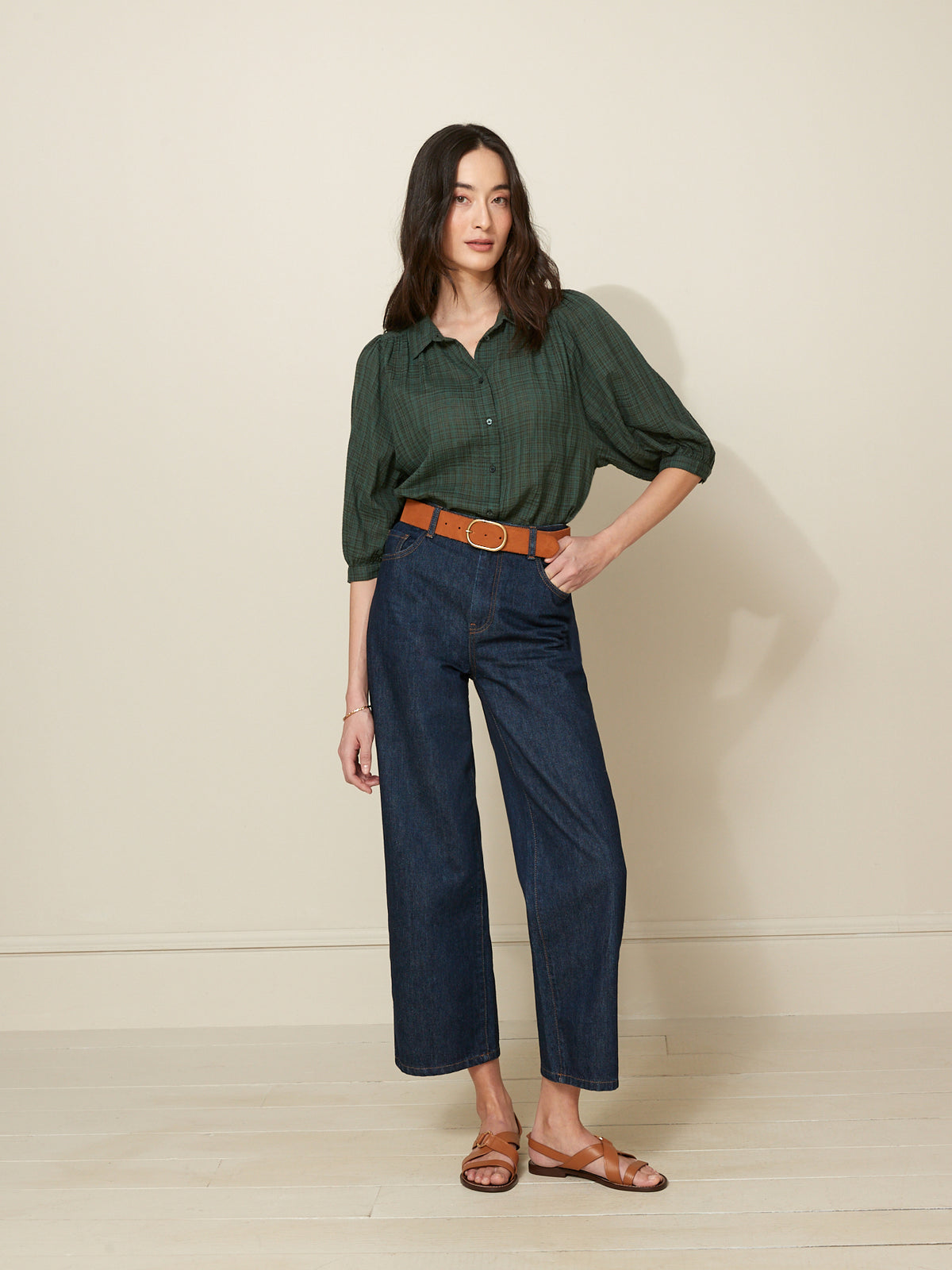 Chemise femme tissu crépon texturé