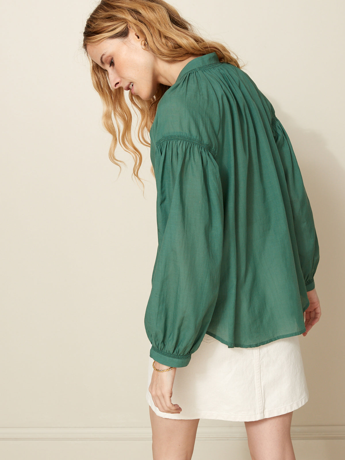 Blouse unie femme voile coton viscose