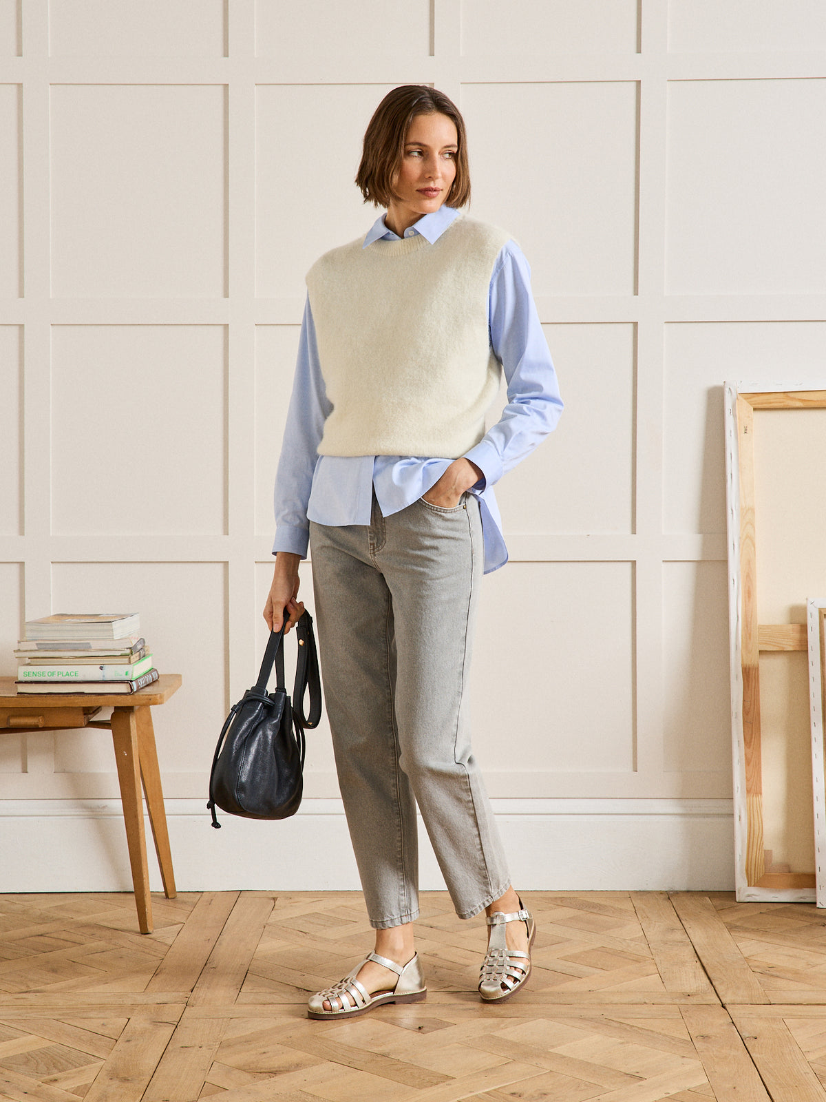 Einfarbige Damen Oxford-Hemdbluse - Bio-Baumwolle