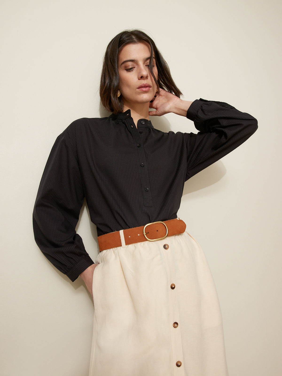 Blouse rayures dobby femme