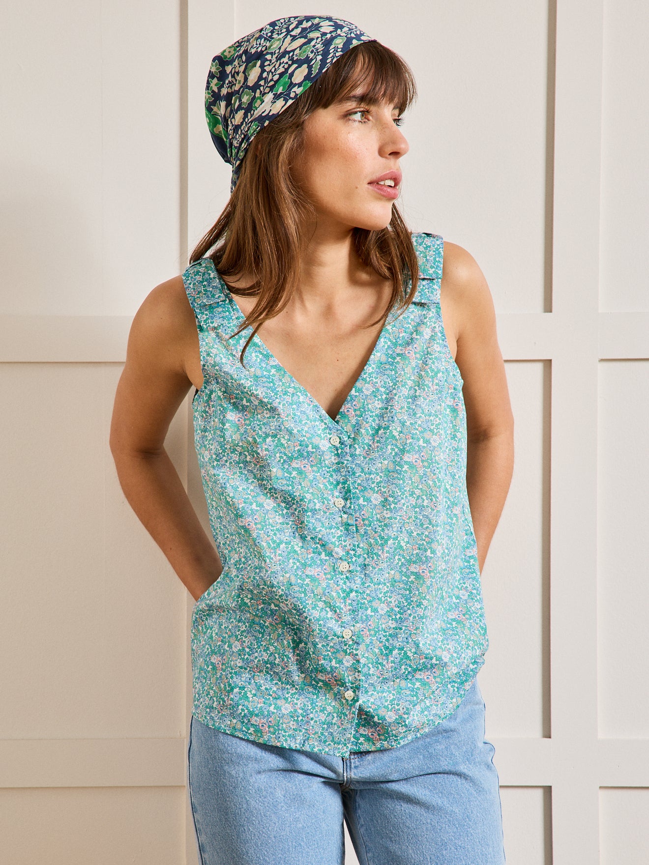 Top sans manches femme tissu Liberty - Limited Collection